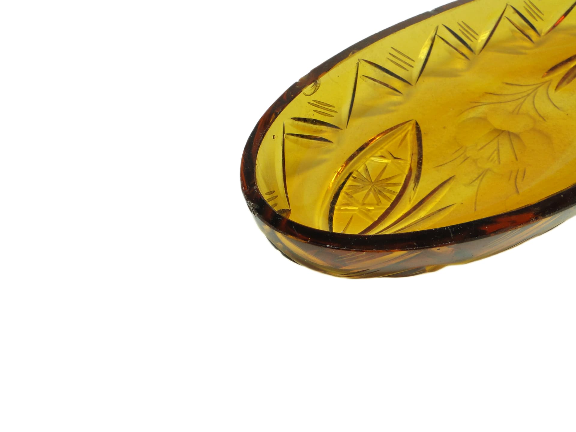 Art Deco desk organizer, yellow crystal, Poland, 1920s. - 95882