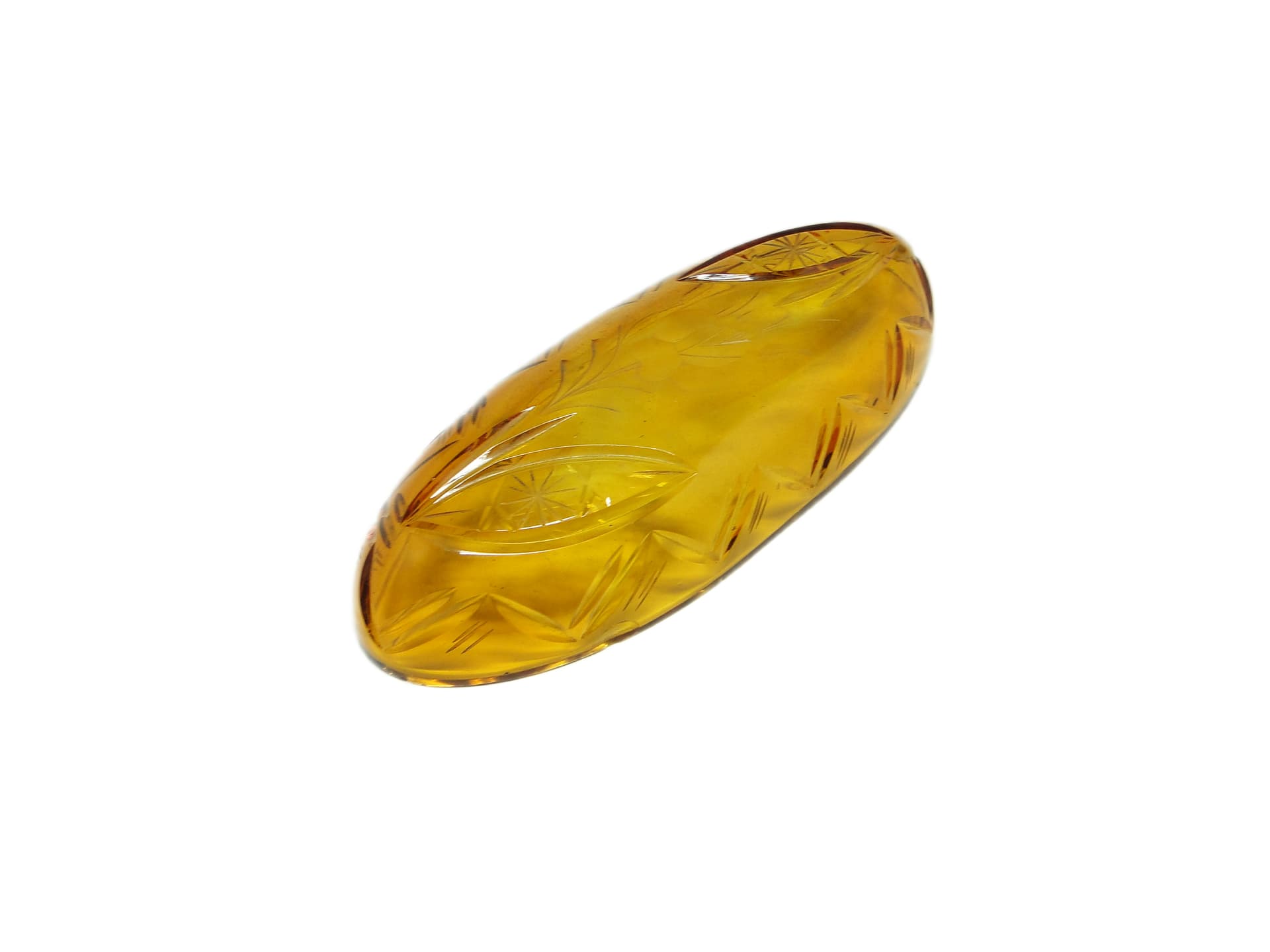 Art Deco desk organizer, yellow crystal, Poland, 1920s. - 95880