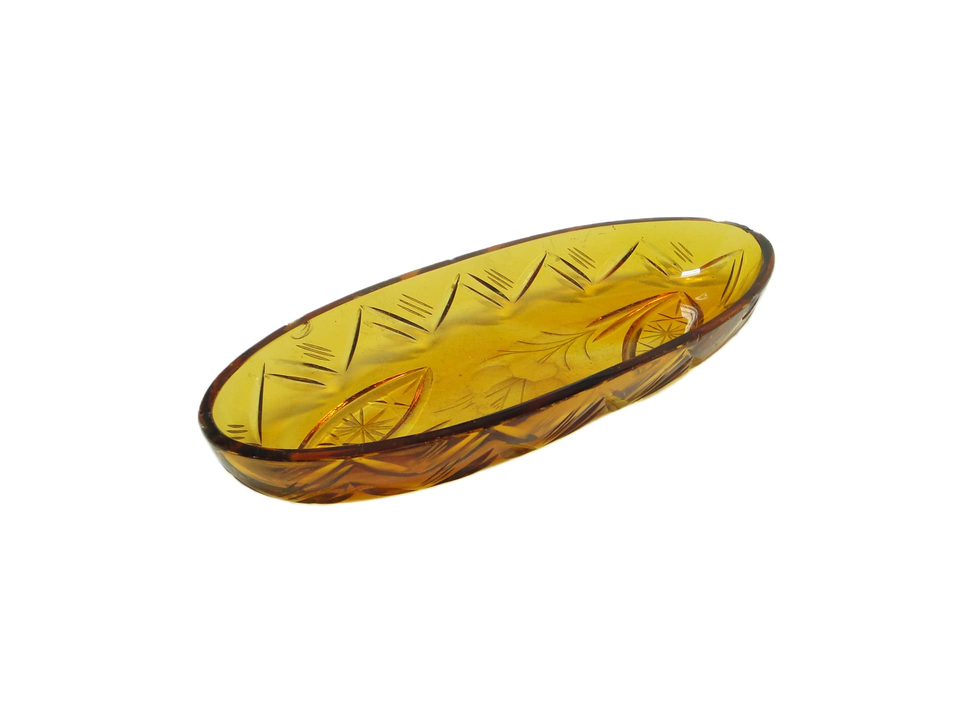 Art Deco desk organizer, yellow crystal, Poland, 1920s. - 95878