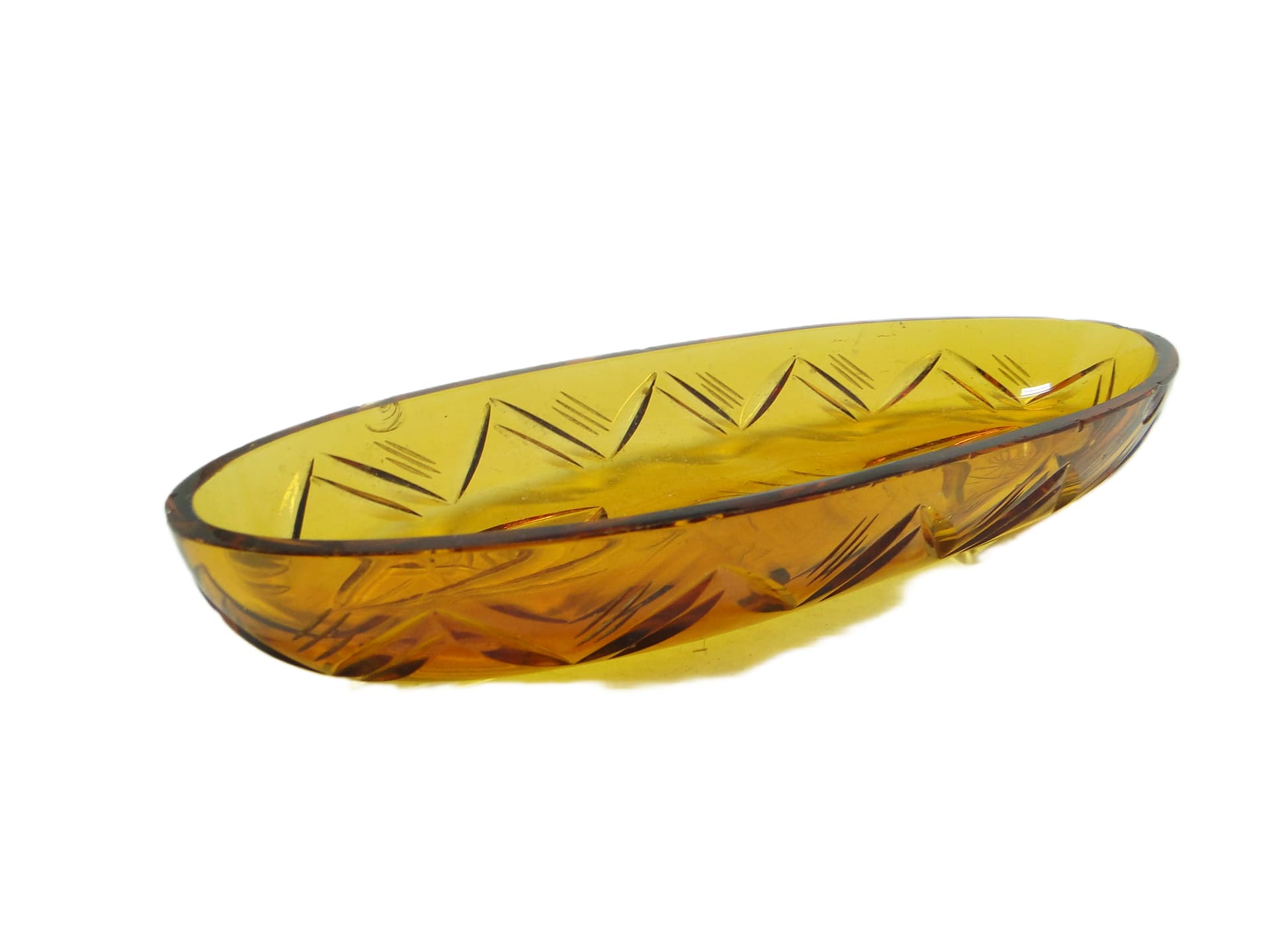 Art Deco desk organizer, yellow crystal, Poland, 1920s. - 95879