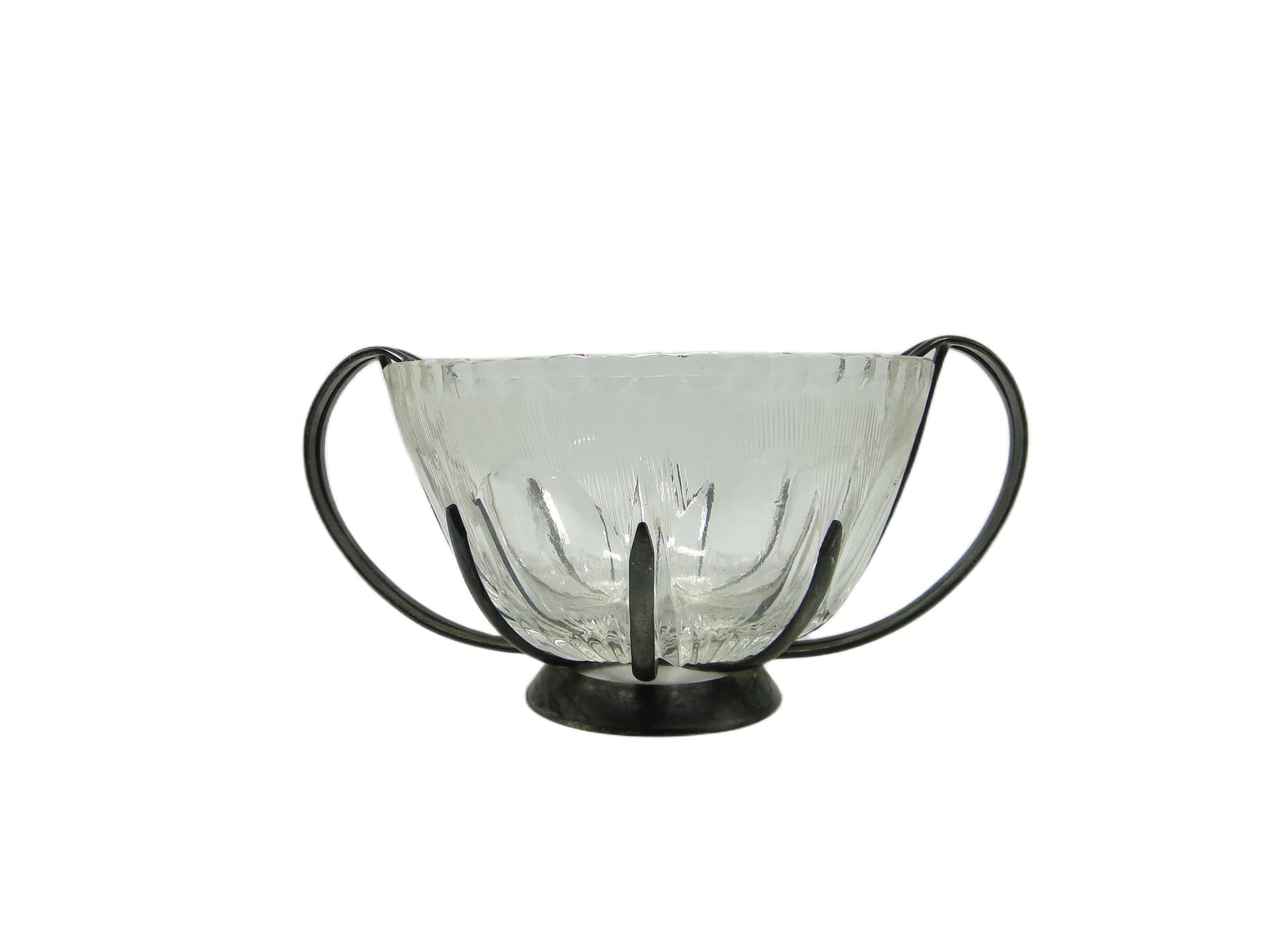 Mid-century modern sugar bowl, glass, Poland, 1960s.