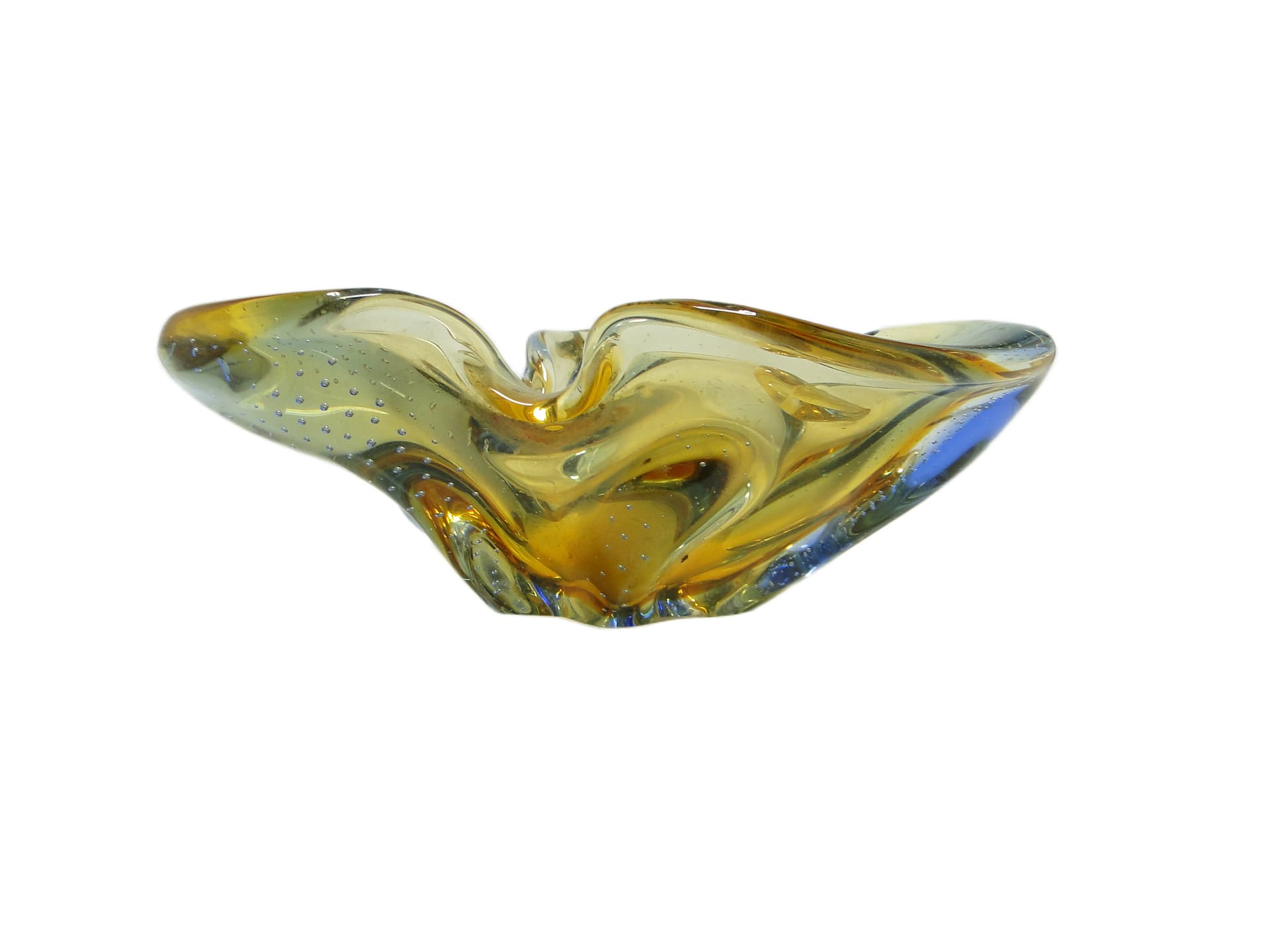 Mid-century modern bowl, glass, by H. Machanowska, Czechoslovakia, 1960s. - 96335