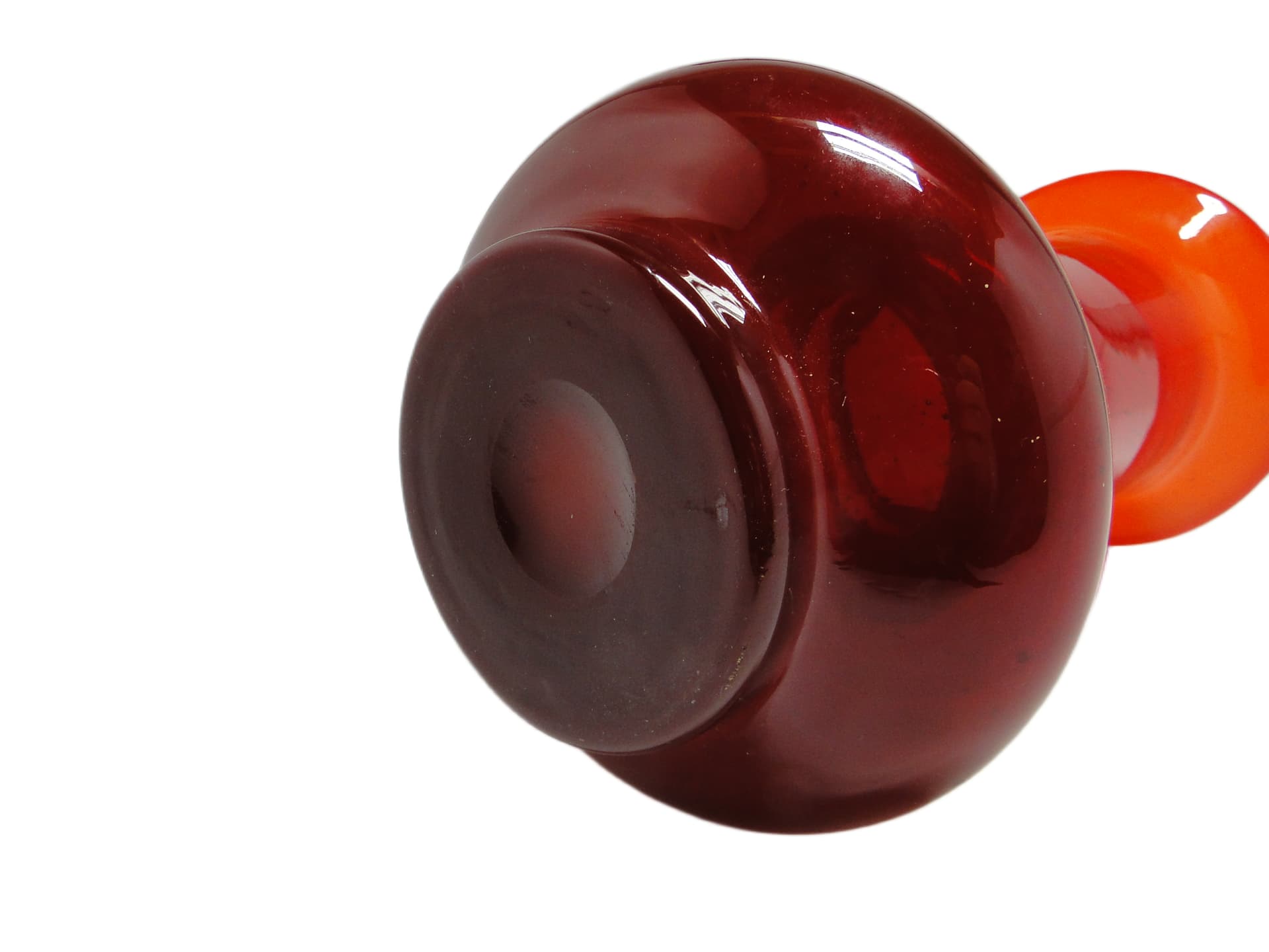 Wazon mid-century modern, szkło czerwone, proj. L. Fiedorowicz, Polska, lata 70. - 96363