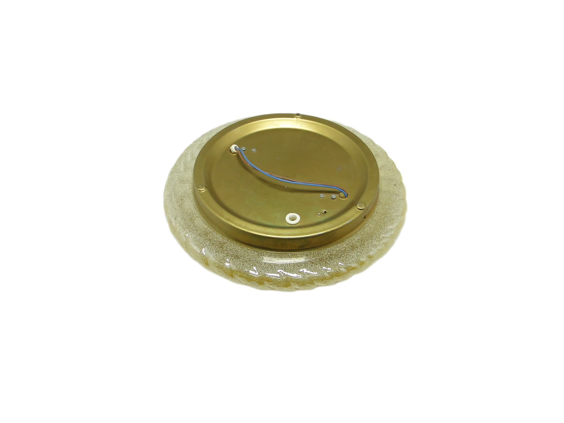 Plafon mid-century modern, szkło żółte, Belgia, lata 70. - 96373