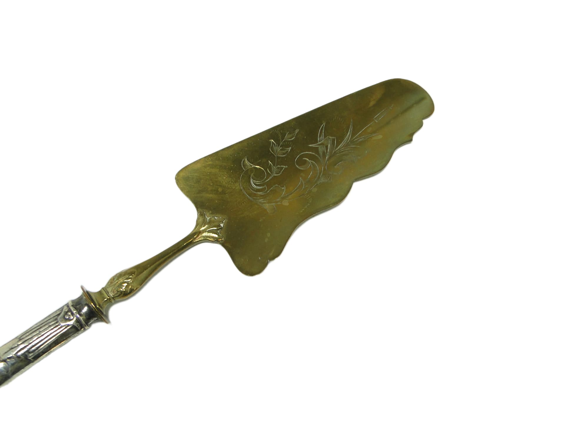 Cake server, Art Nouveau, gilded brass, silver, France, early 20th c. - 96388