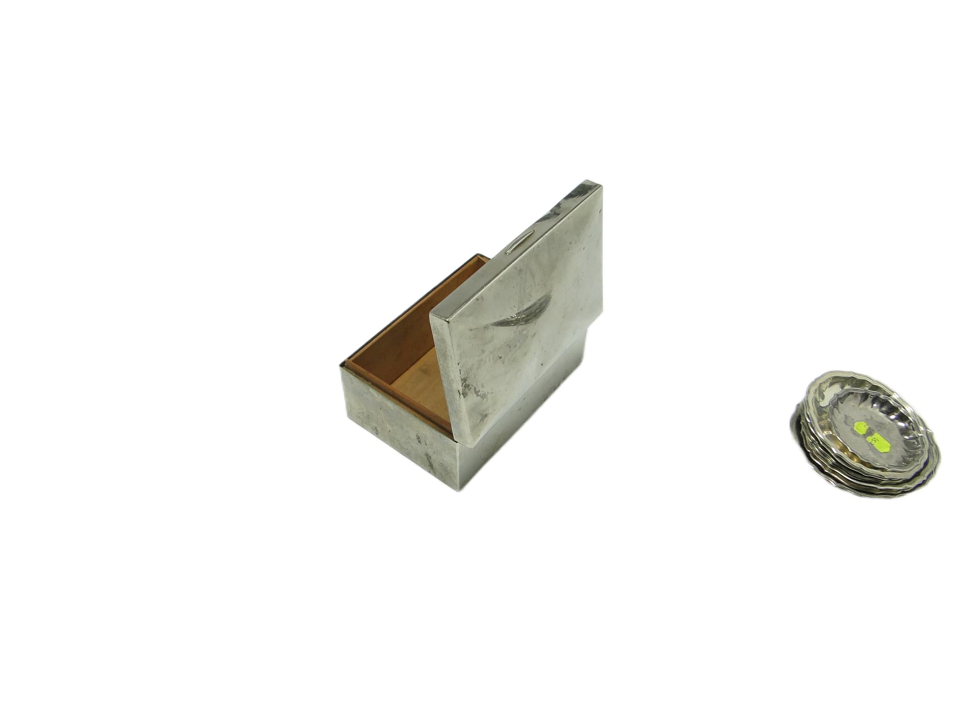 Humidor Art Deco, mosiądz chromowany, Polska, lata 50. - 96448