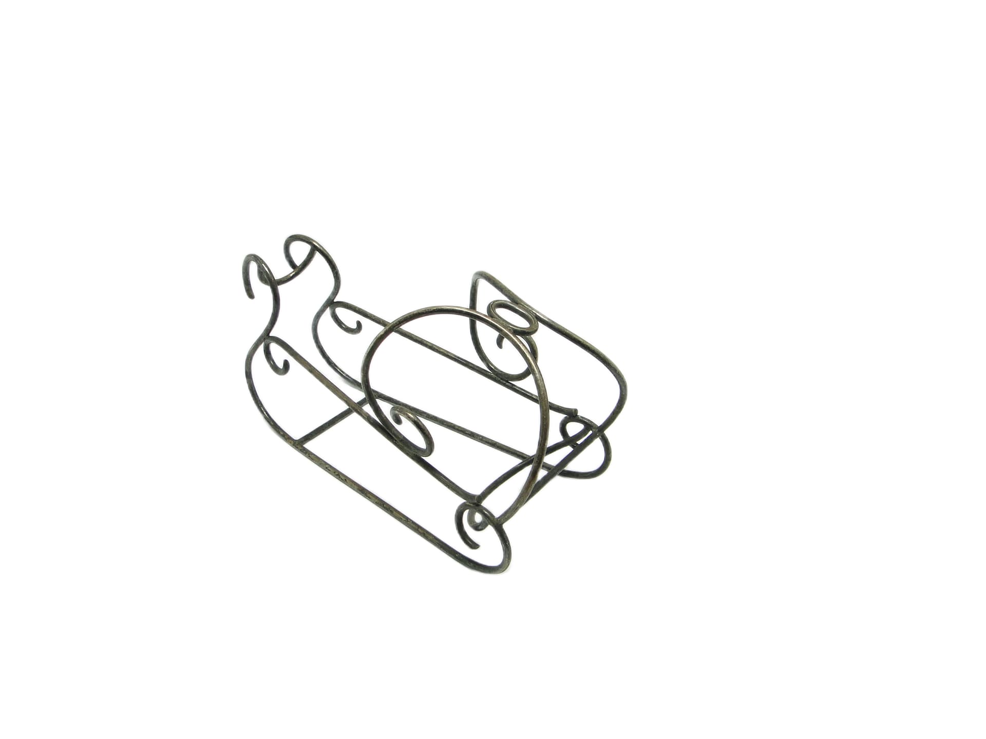 Stojak na butelkę do szampana, art déco, mosiądz srebrzony, Belgia, lata 30. - 96638