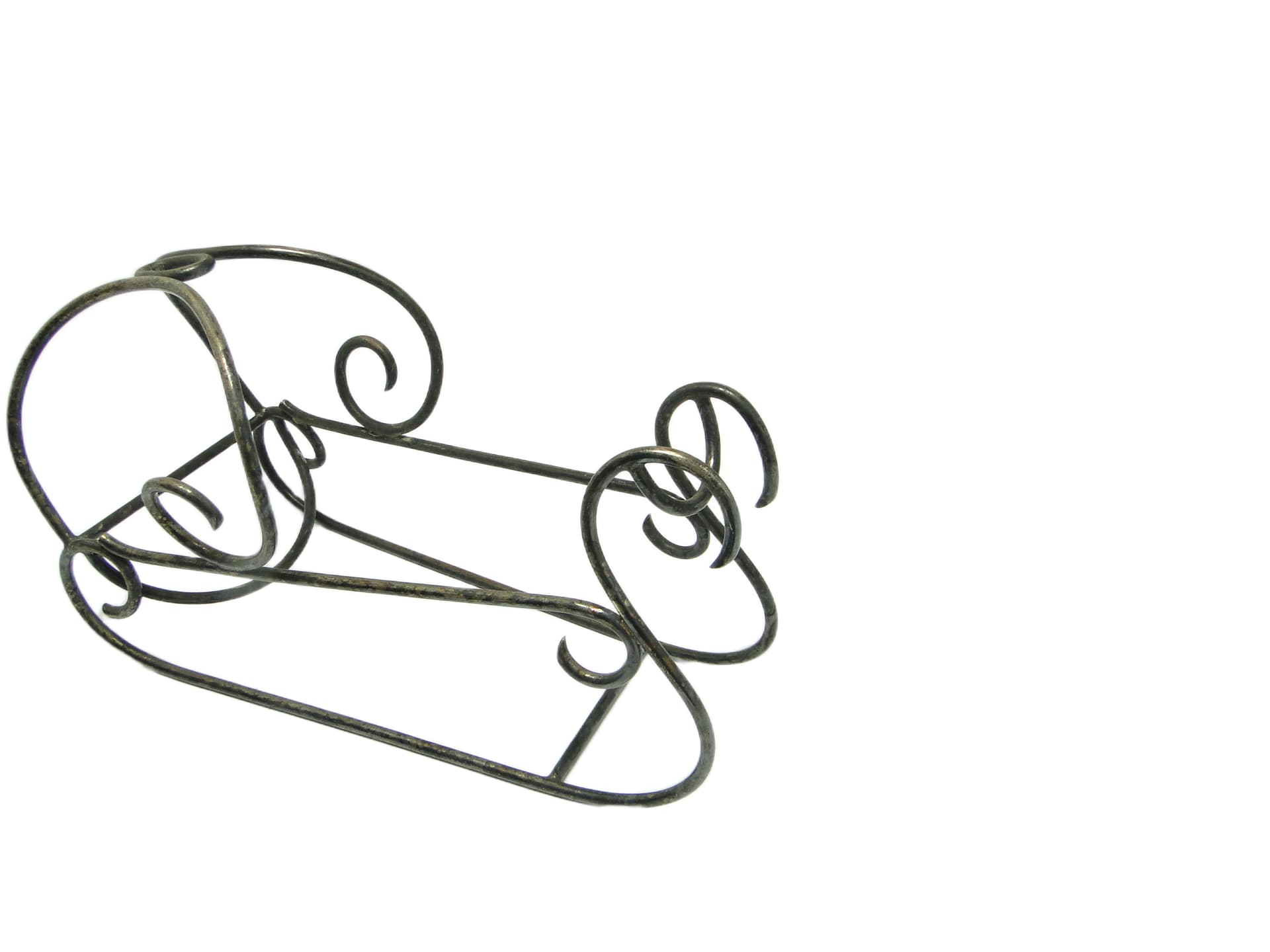 Stojak na butelkę do szampana, art déco, mosiądz srebrzony, Belgia, lata 30. - 96635