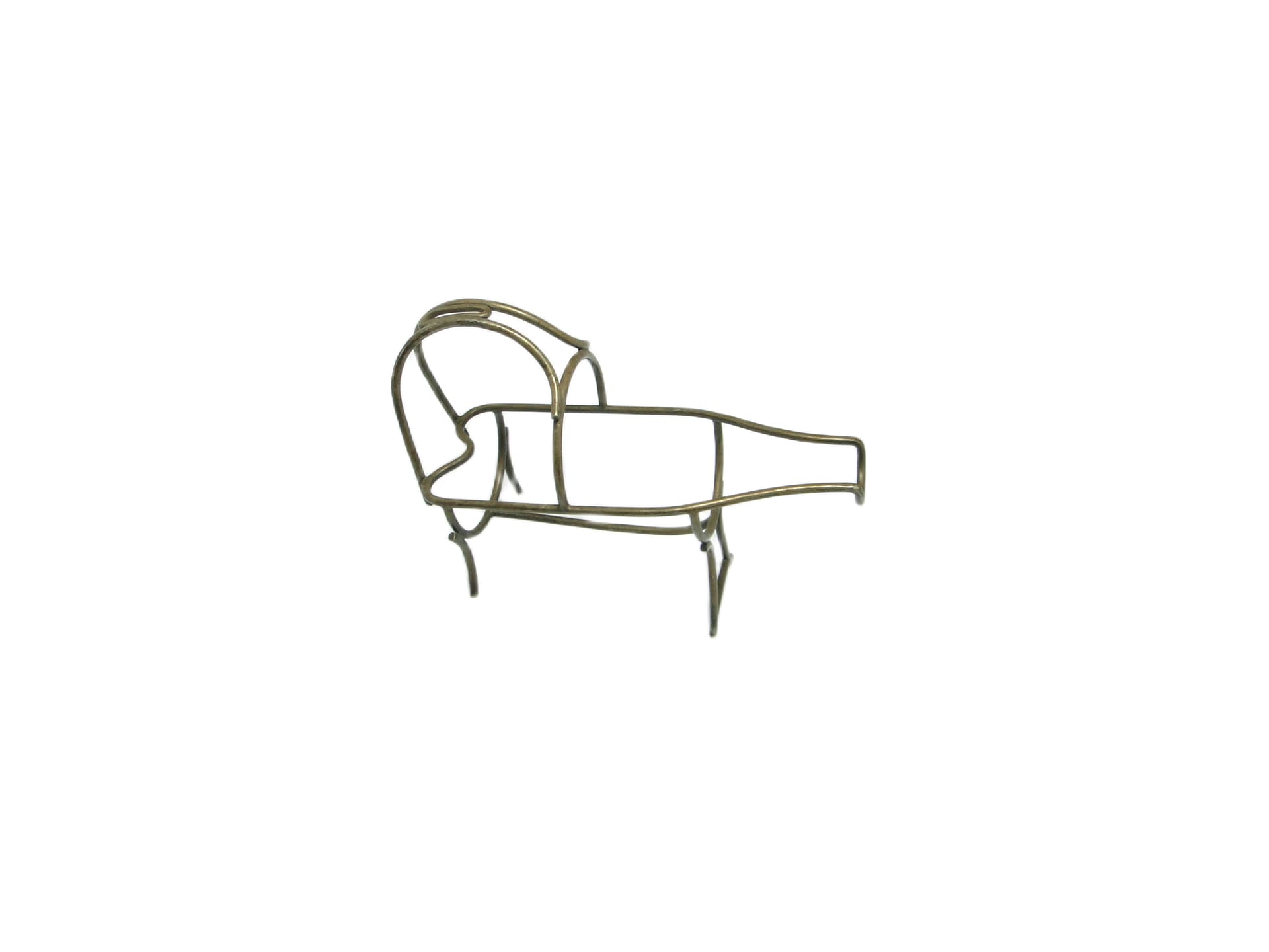 Stojak na butelkę do szampana Art Déco, mosiądz srebrzony, Belgia, lata 30. - 96645