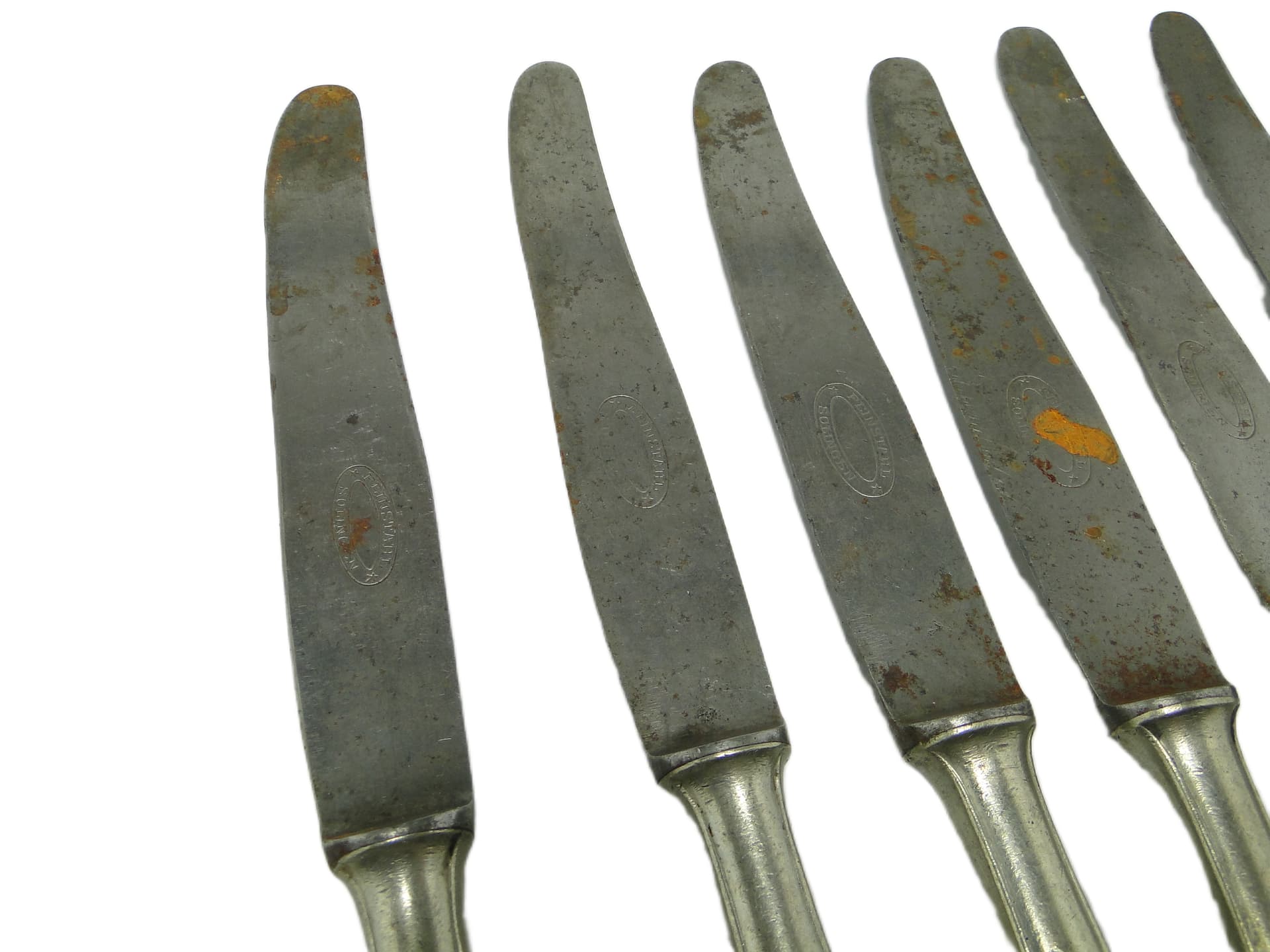 Modernist bread knife set, silver-plated brass, Poland, 1950s. - 96684