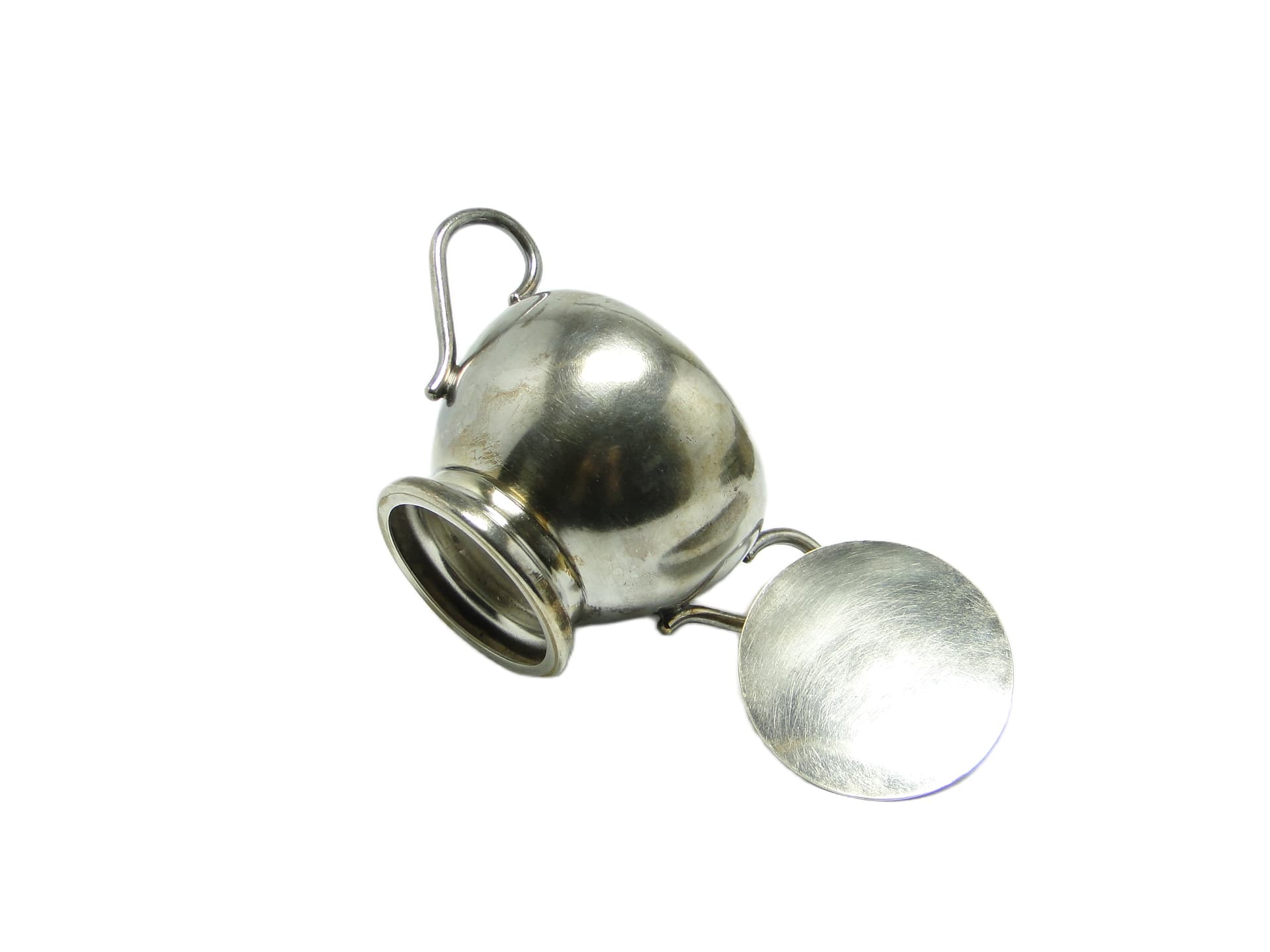 Cukiernica Art Deco, mosiądz srebrzony, Polska, lata 50. - 96878