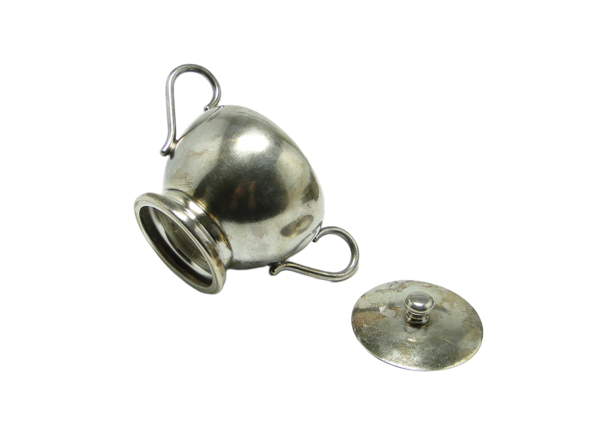 Cukiernica Art Deco, mosiądz srebrzony, Polska, lata 50. - 96879