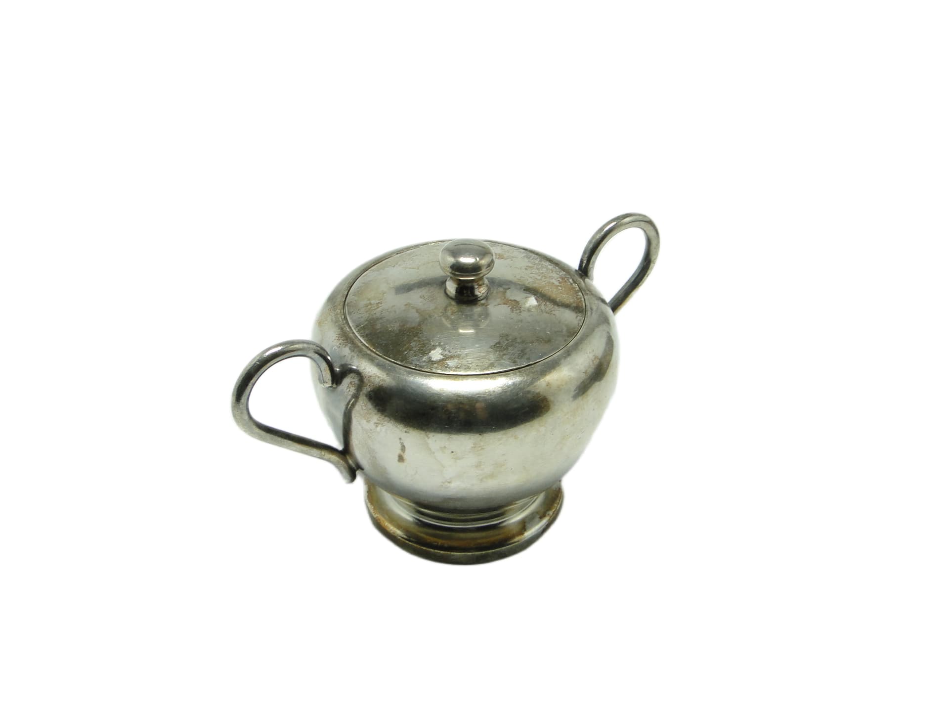 Cukiernica Art Deco, mosiądz srebrzony, Polska, lata 50. - 96876