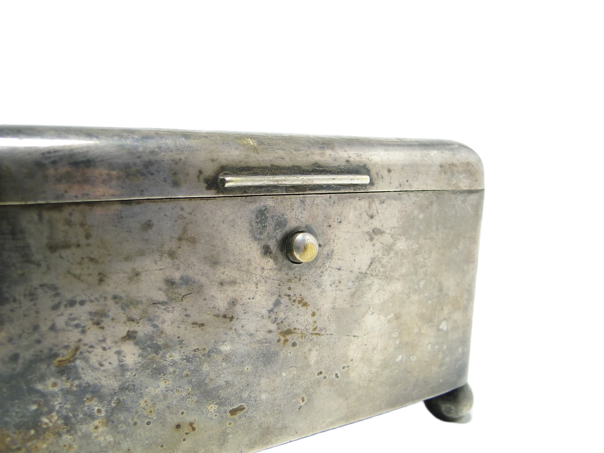 Cukiernica Art déco, mosiądz srebrzony, Norblin, Polska, lata 20. - 96931