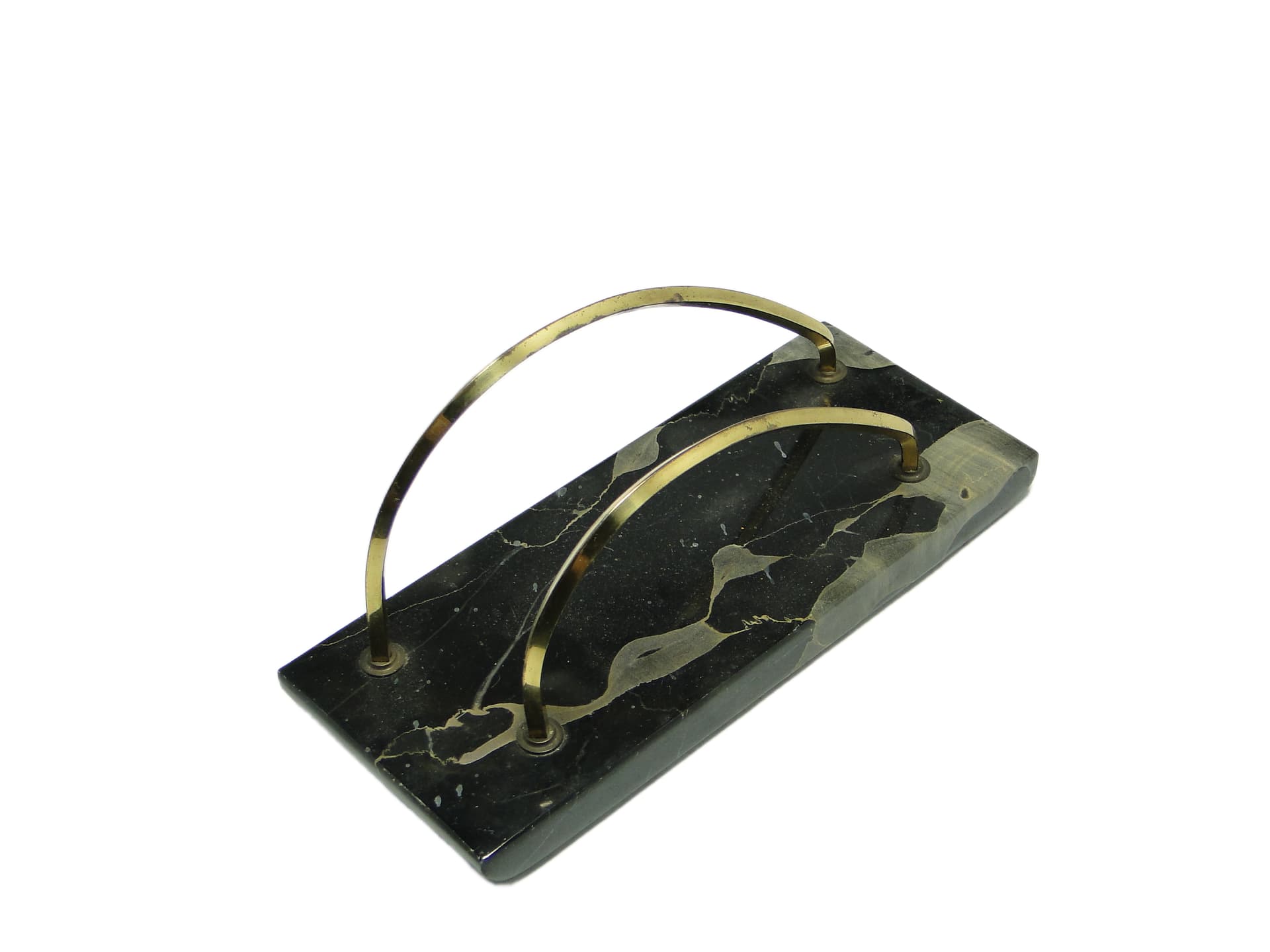 Listownik Art Deco, marmur czarny, mosiądz chromowany, Niemcy, lata 30. - 96975