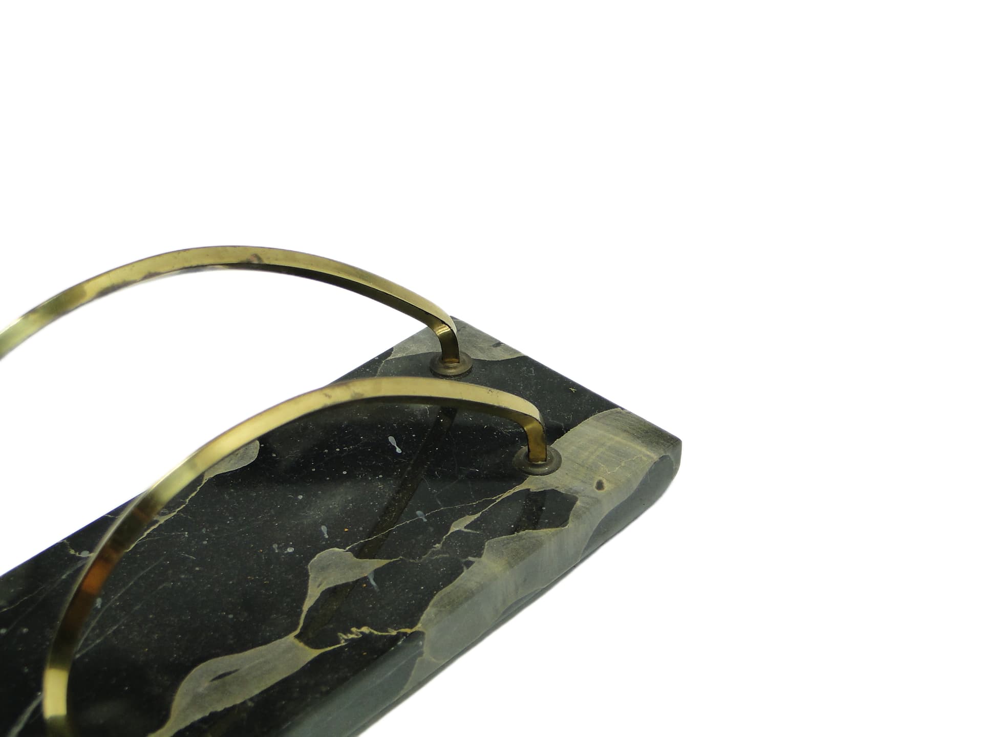 Listownik Art Deco, marmur czarny, mosiądz chromowany, Niemcy, lata 30. - 96976