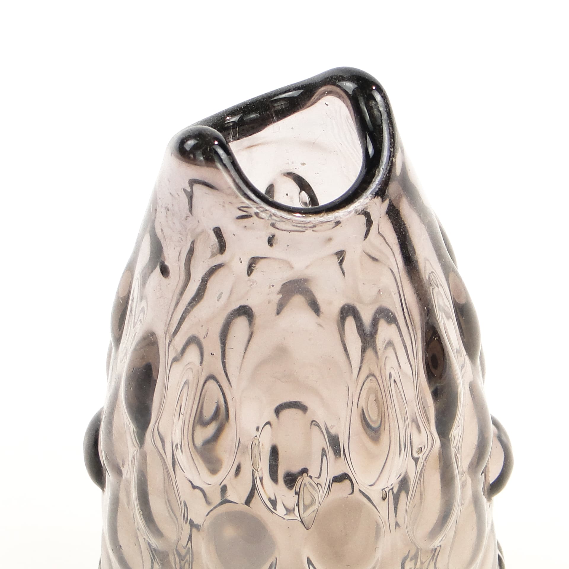 Wazon Fasolka, szkło szare, proj. J. S. Drost, Ząbkowice, Polska, lata 70. - 97499