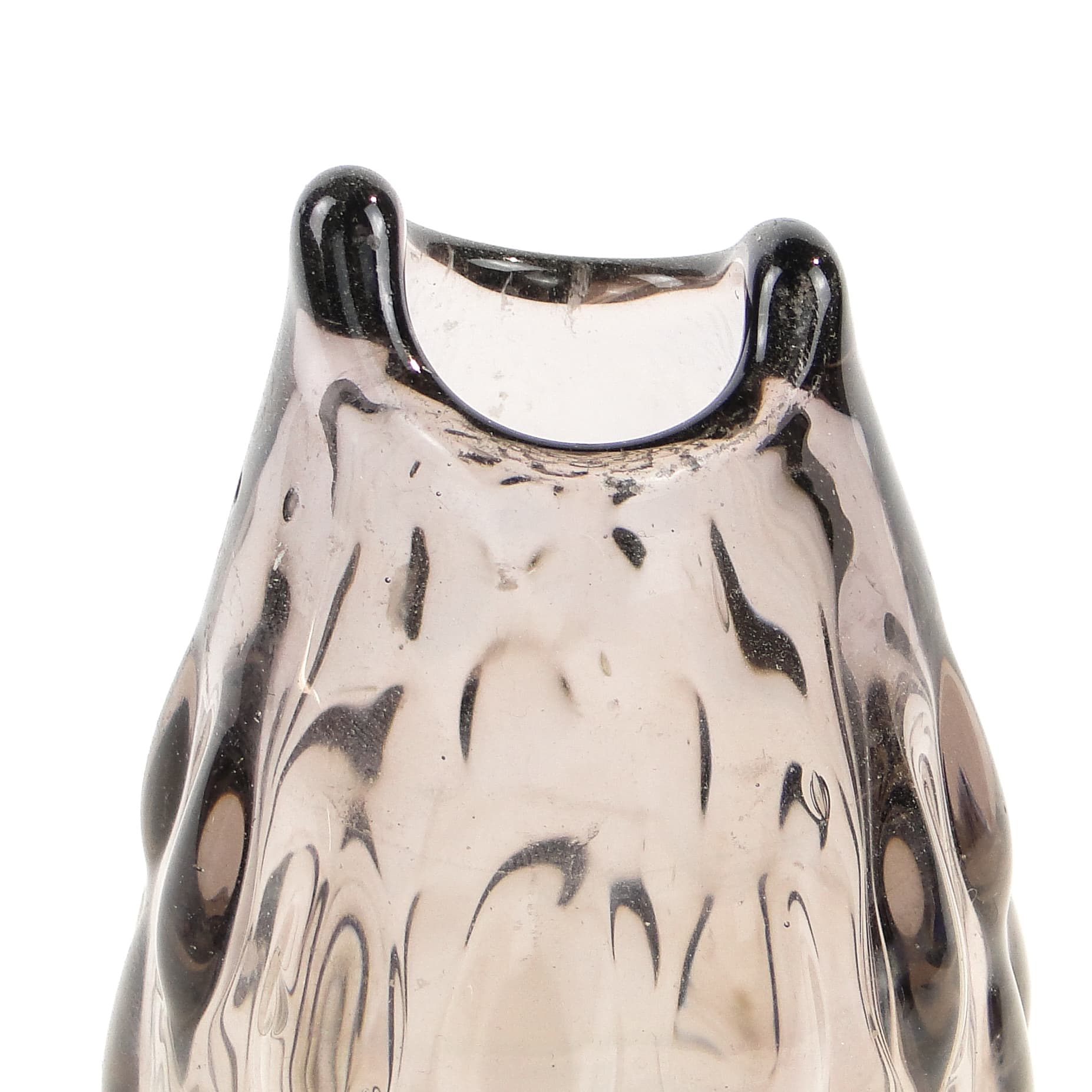 Wazon Fasolka, szkło szare, proj. J. S. Drost, Ząbkowice, Polska, lata 70. - 97497