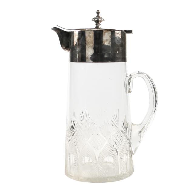 Dzban na wino Art Deco, szkło transparentne, Niemcy, lata 20. - WYMIARY