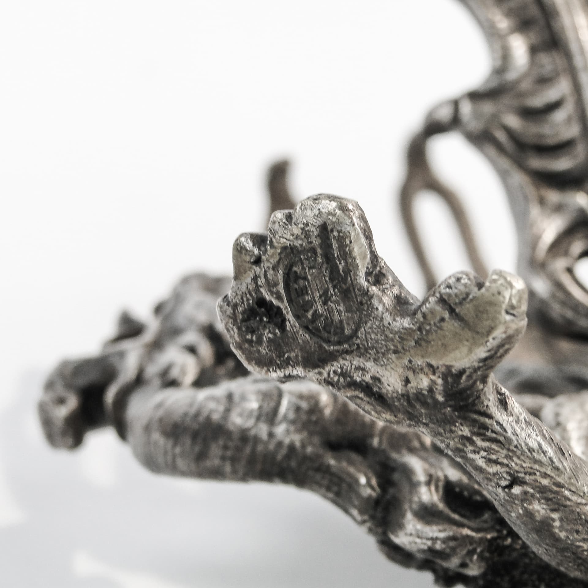 Stojak na nożyki do owoców, Art Nouveau, mosiądz srebrzony, Fraget, Polska, XIX w. - 97590