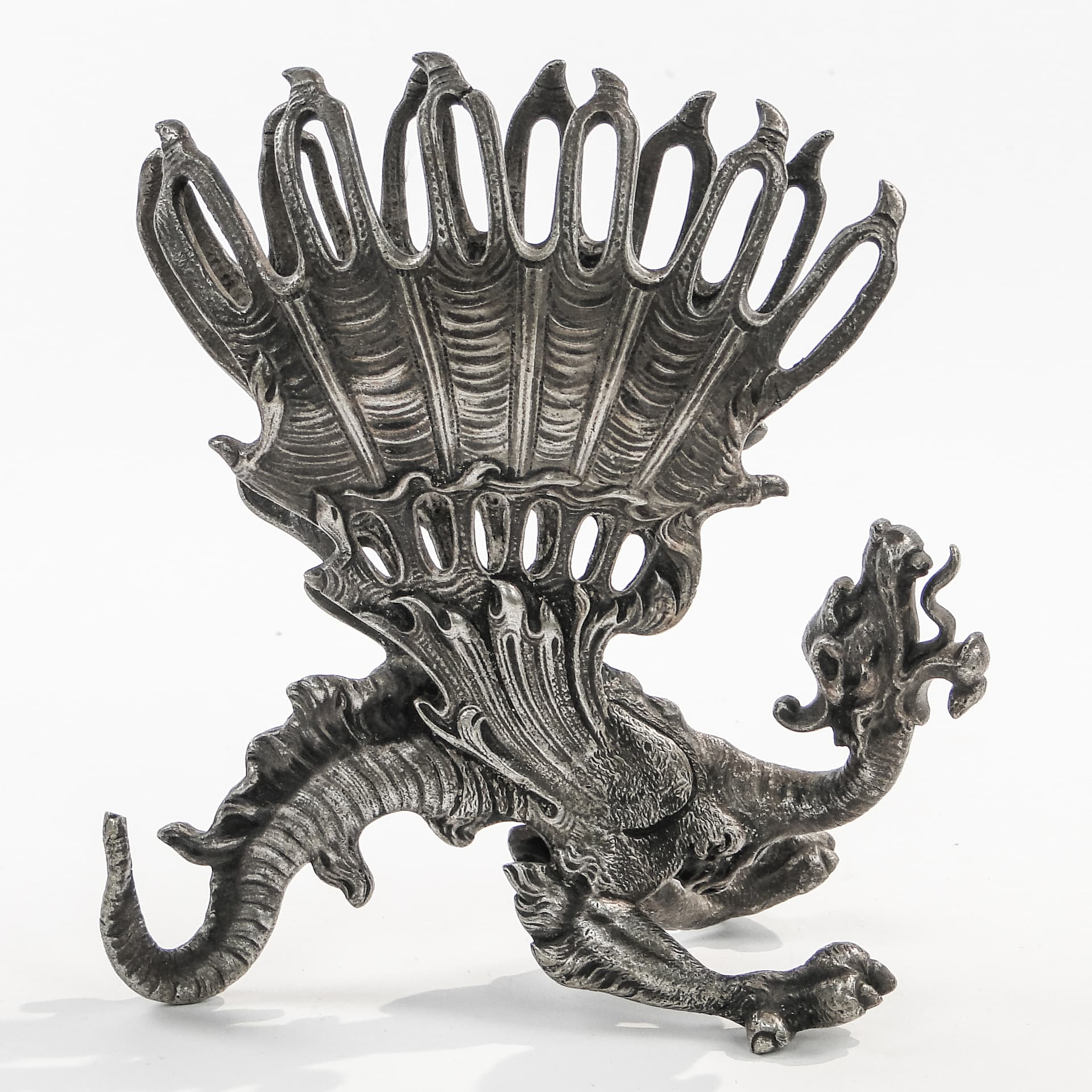 Stojak na nożyki do owoców, Art Nouveau, mosiądz srebrzony, Fraget, Polska, XIX w. - 97596