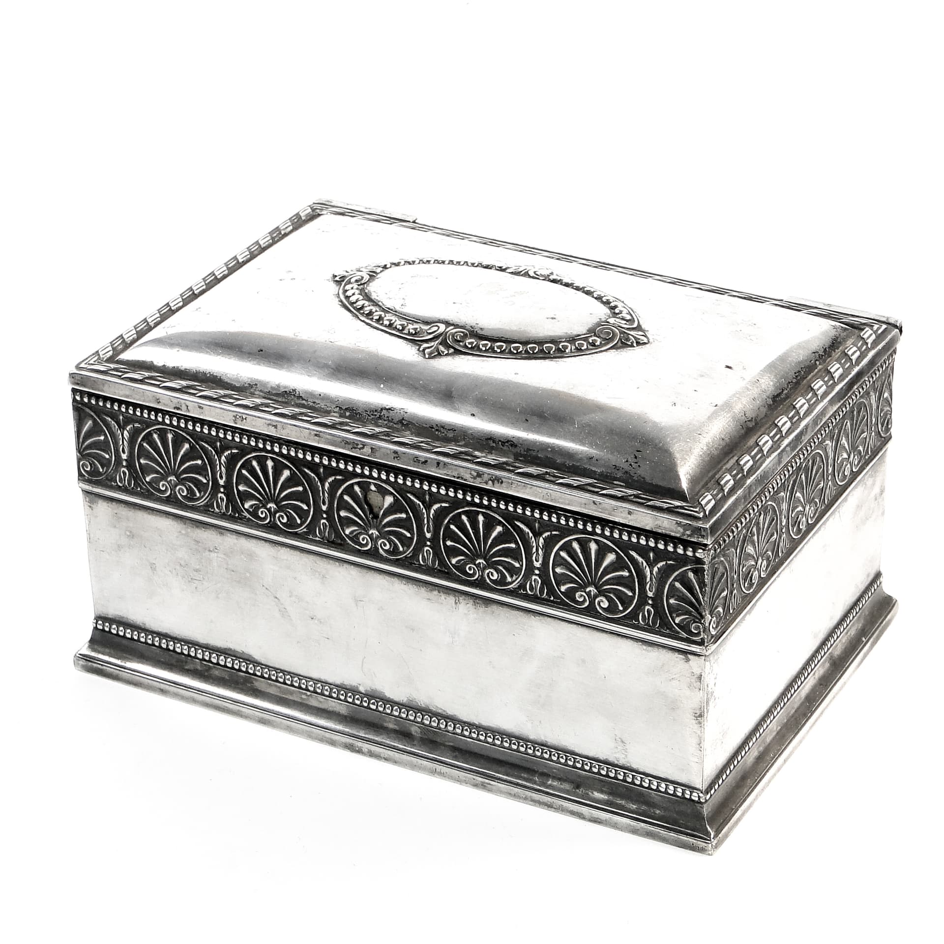 Neoclassical jewelry casket, silver-plated brass, Sweden, early 20th c. - 97607