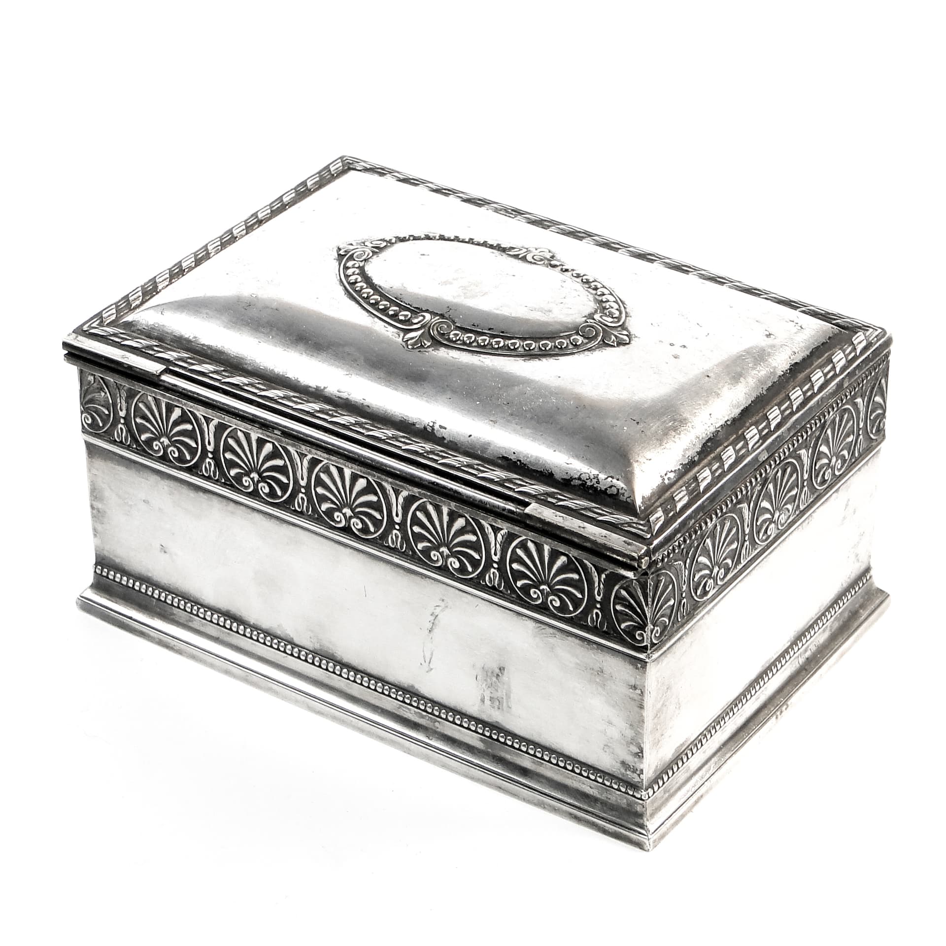 Neoclassical jewelry casket, silver-plated brass, Sweden, early 20th c. - 97608