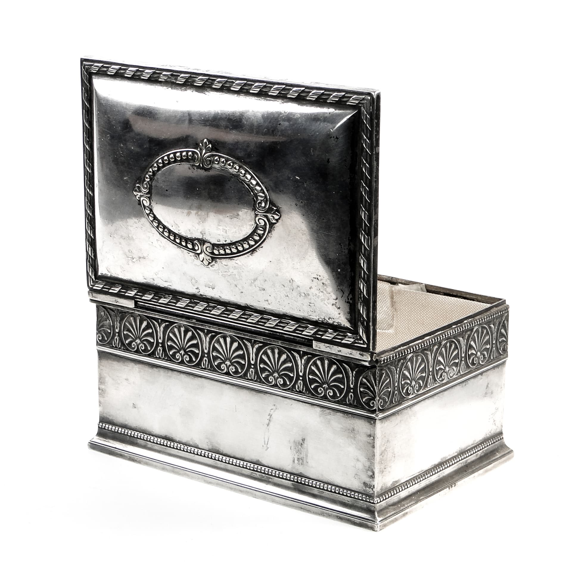 Neoclassical jewelry casket, silver-plated brass, Sweden, early 20th c. - 97612