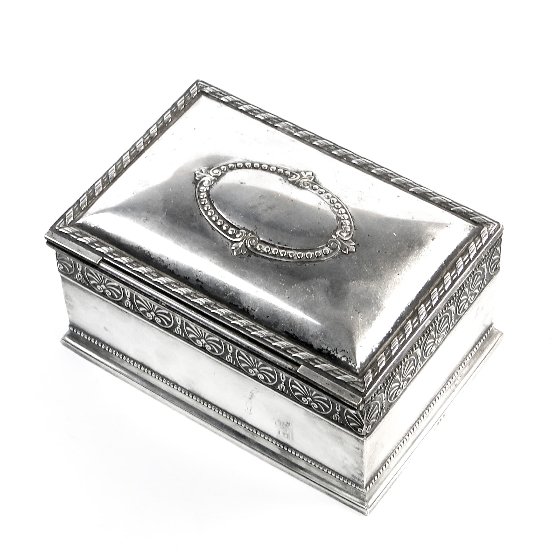 Neoclassical jewelry casket, silver-plated brass, Sweden, early 20th c. - 97610