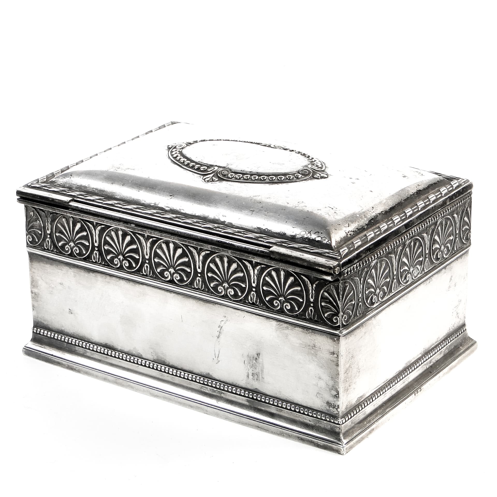 Neoclassical jewelry casket, silver-plated brass, Sweden, early 20th c. - 97613