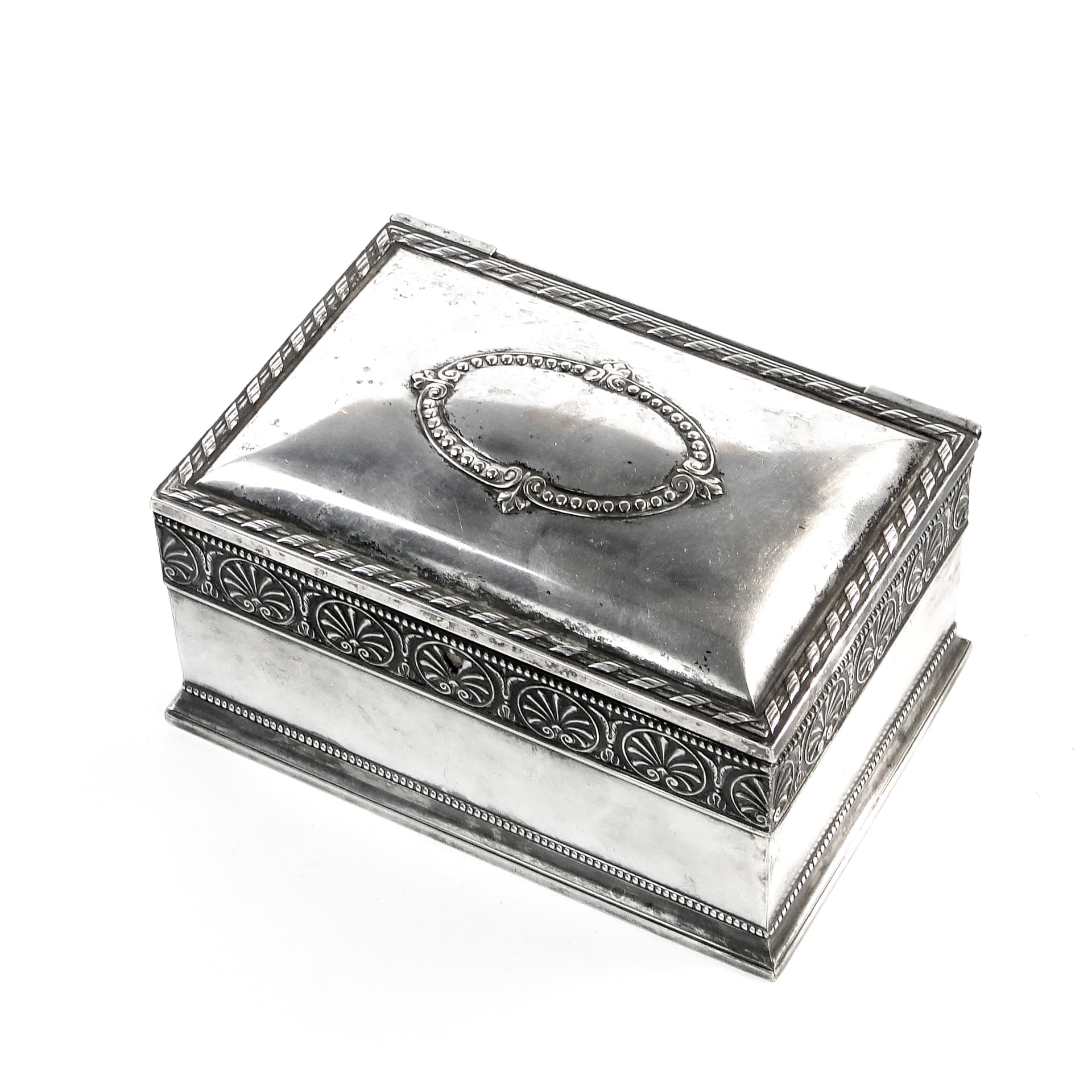 Neoclassical jewelry casket, silver-plated brass, Sweden, early 20th c. - 97605