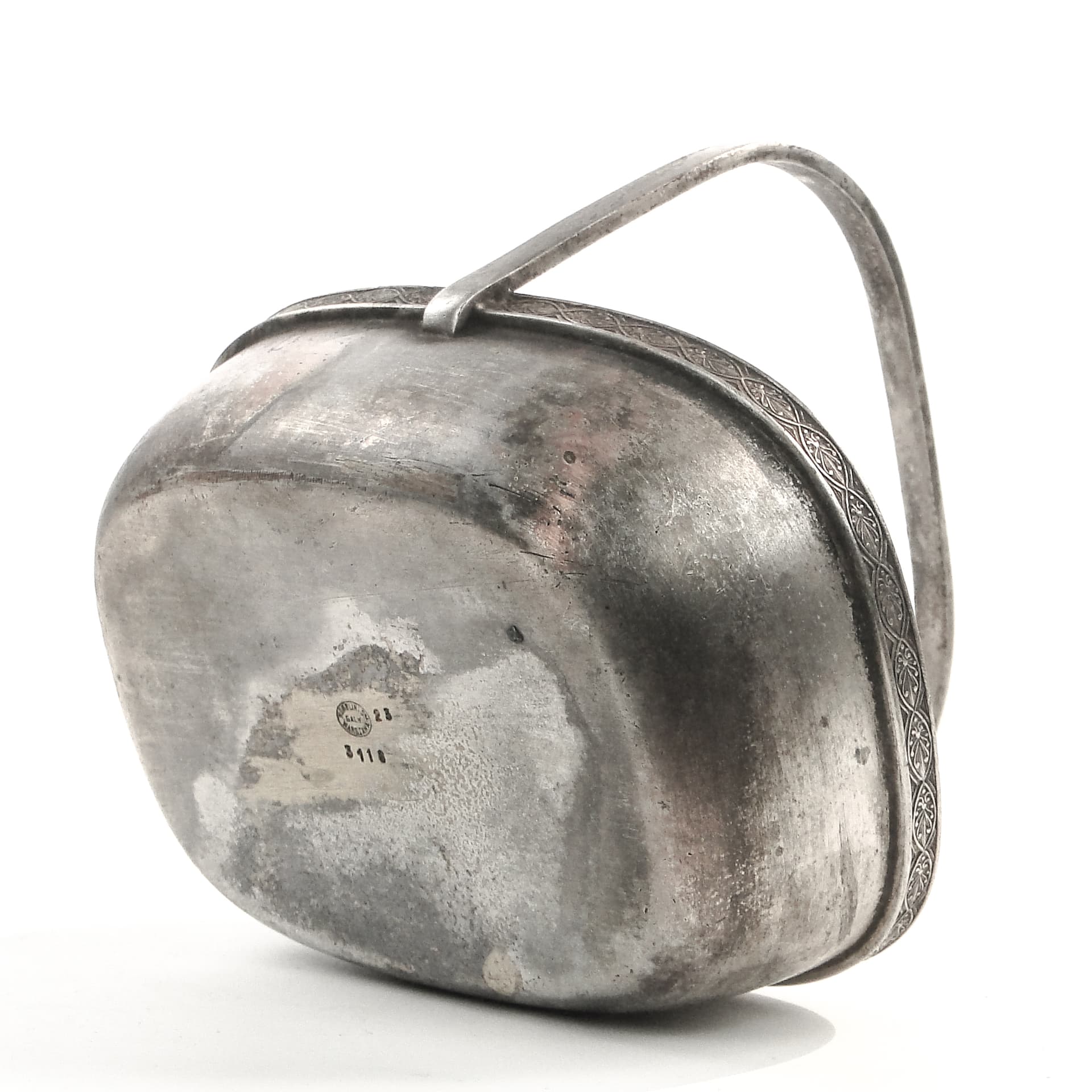 Kosz na bakalie Art Deco, metal platerowany srebrem, Norblin, Polska, lata 30. - 97623