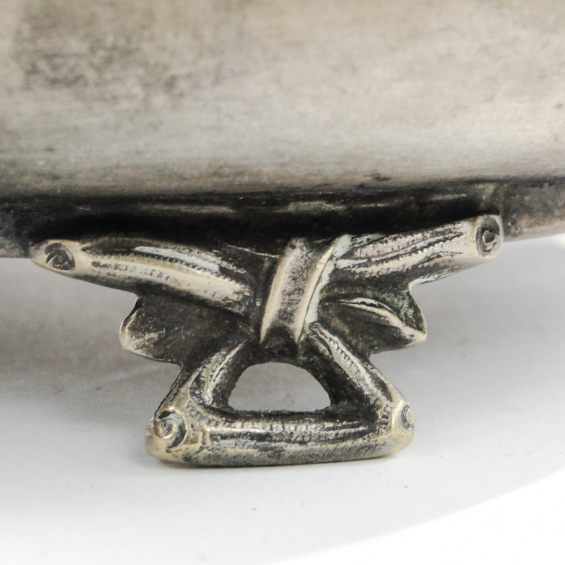 Cukiernica eliptyczna eklektyczna, mosiądz srebrzony, Austria, XIX w. - 97642