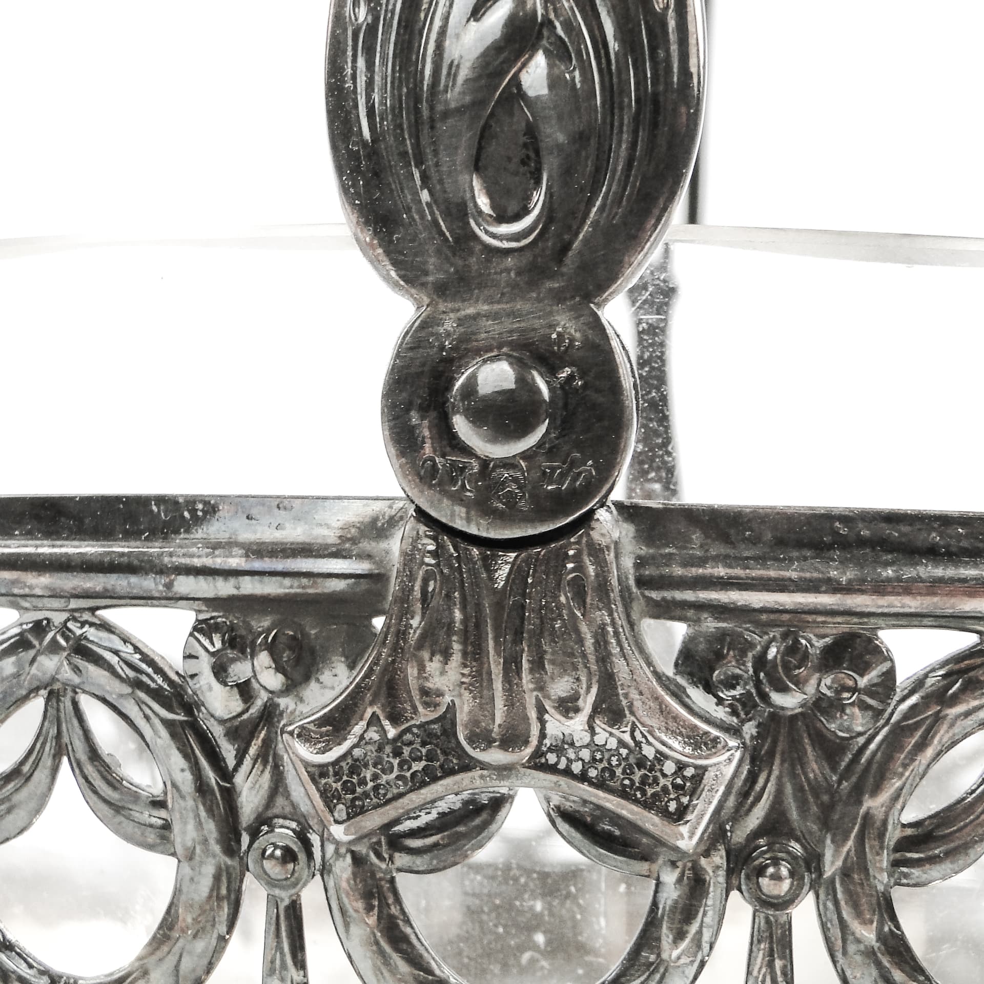 Kosz na owoce, secesja, mosiądz srebrzony, WMF, Niemcy, początek XX w. - 97712