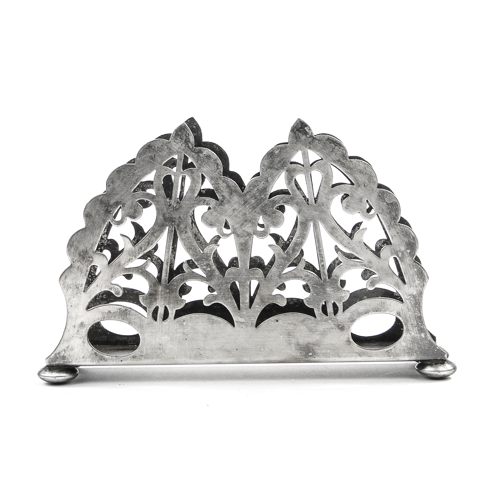 Serwetnik Art Deco, mosiądz srebrzony, Niemcy, lata 50. - 97782