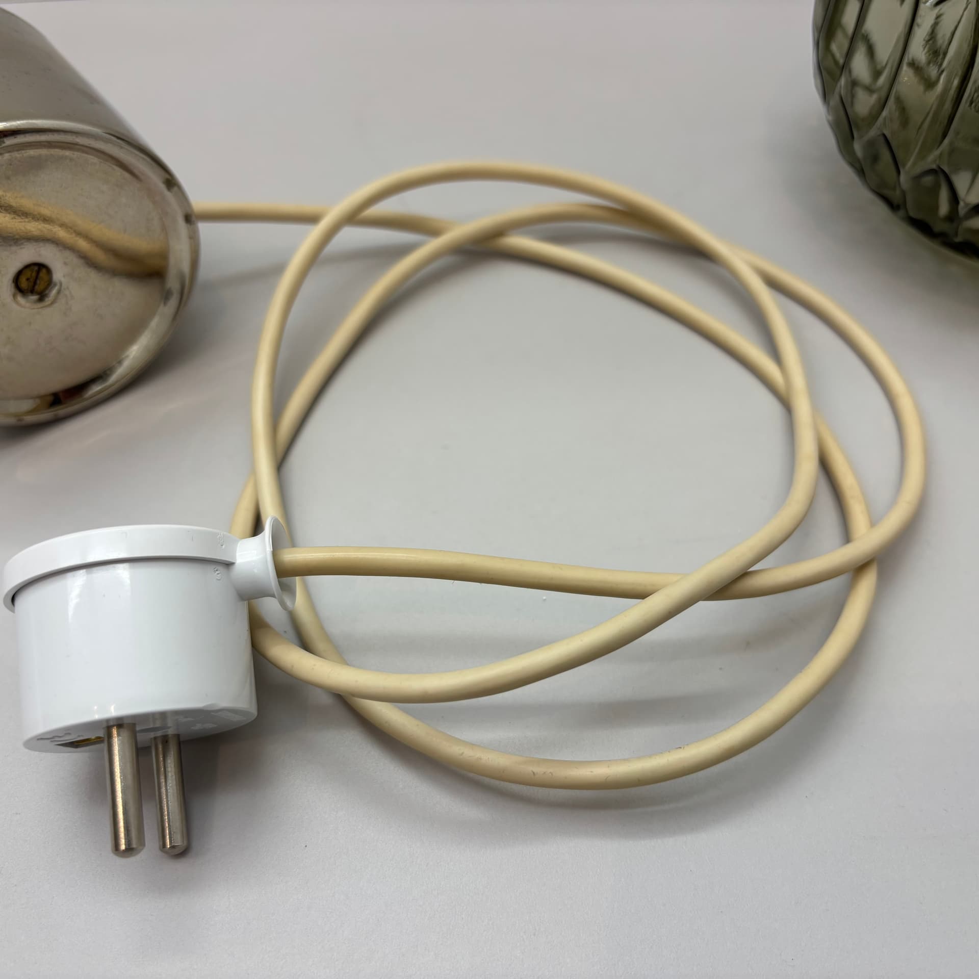 Lampka stołowa, srebrny, mosiądz chromowany, szkło, Niemcy, lata 70. - 94693