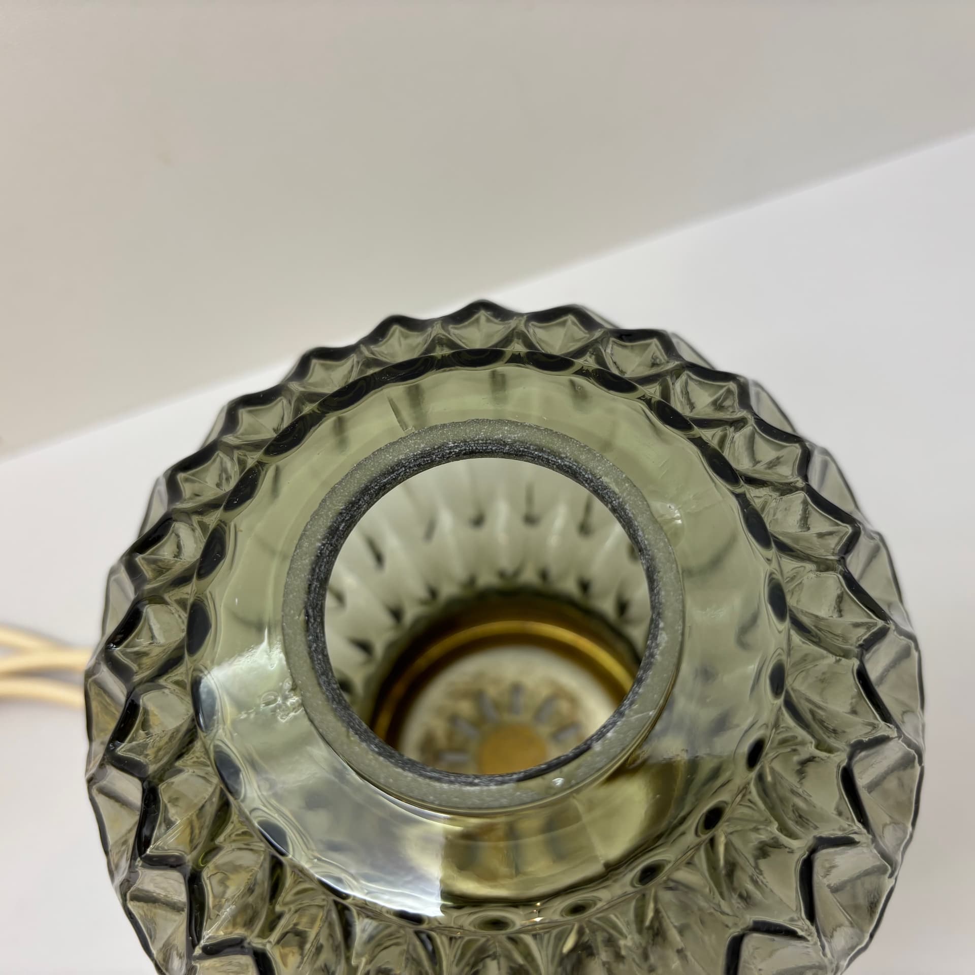 Lampka stołowa, srebrny, mosiądz chromowany, szkło, Niemcy, lata 70. - 94700