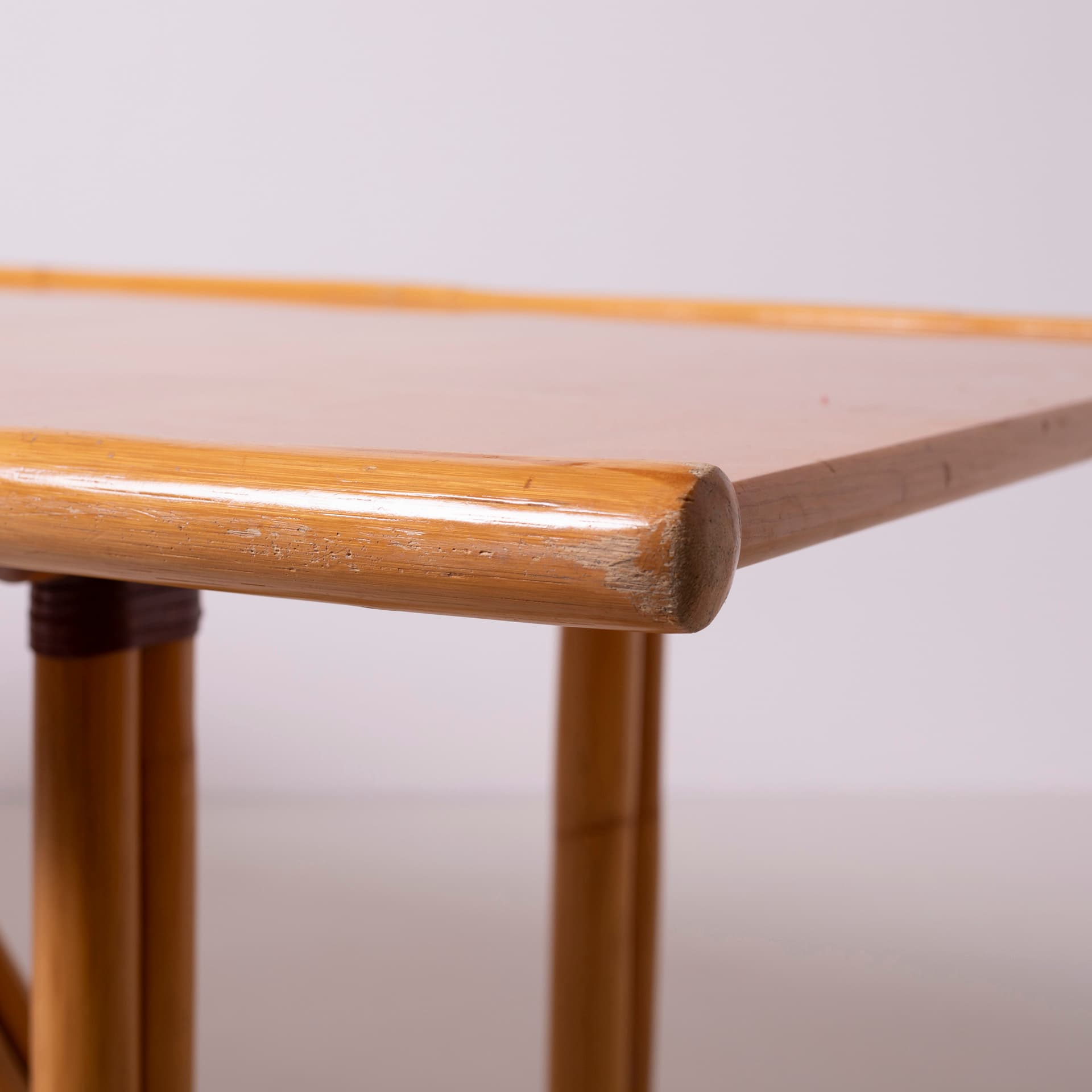 Dining Table Postmodern, beige bamboo, Italy, 1980s. - 94738