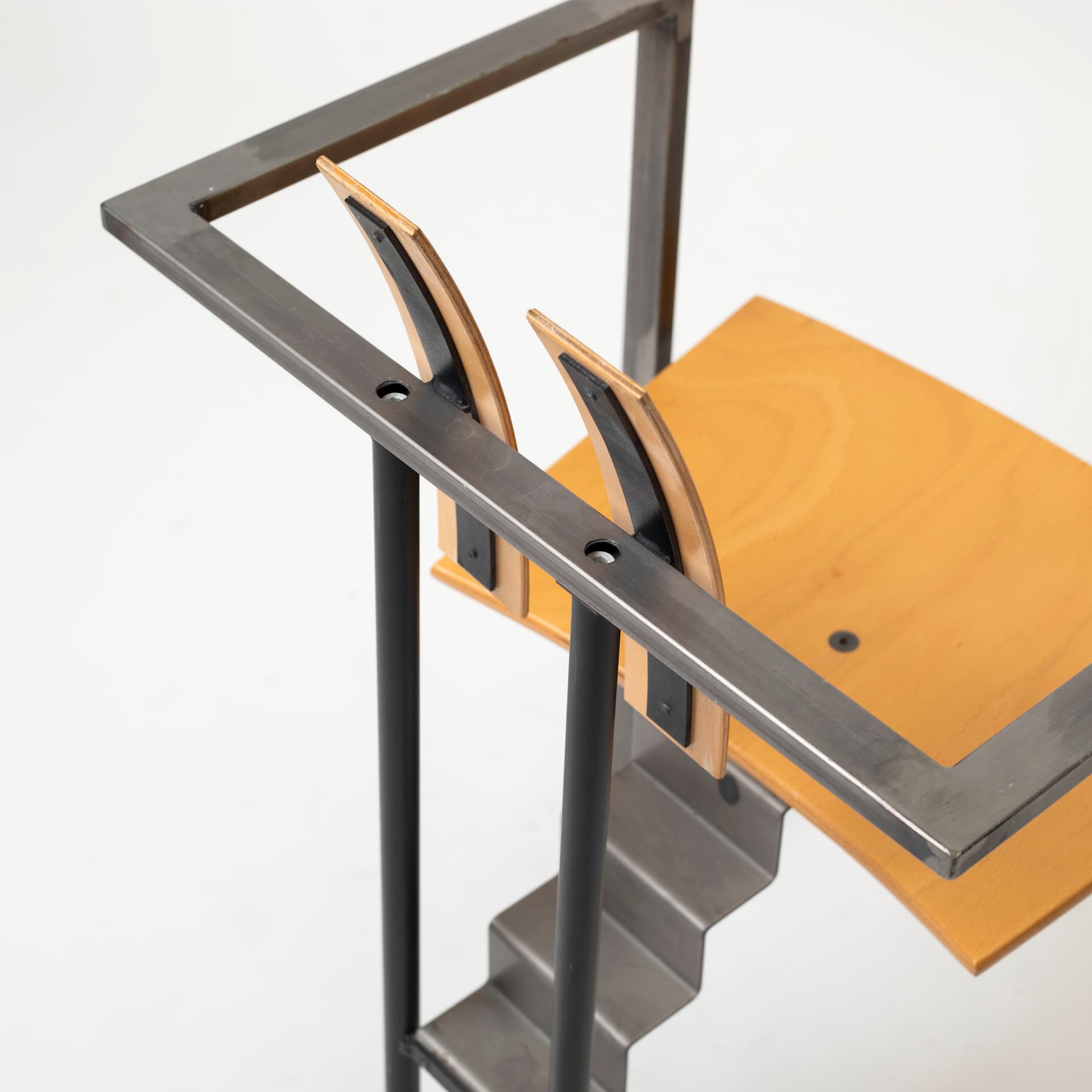 Krzesło Trix, stal nierdzewna, sklejka brązowy jasny, proj. K.-F. Förster, Niemcy, lata 80. - 95498