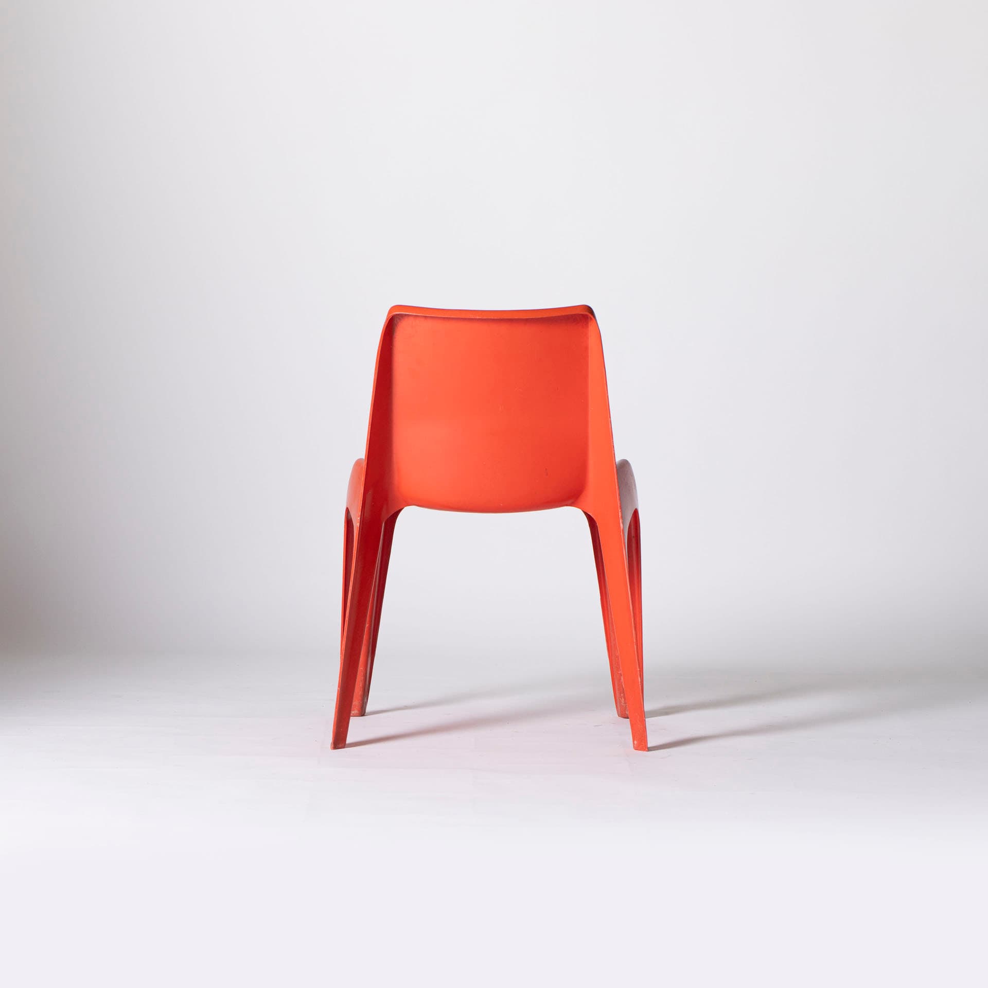 Chair Bofinger BA1171, orange plastic, by H. Batzner, Germany, 1960s. - 95506