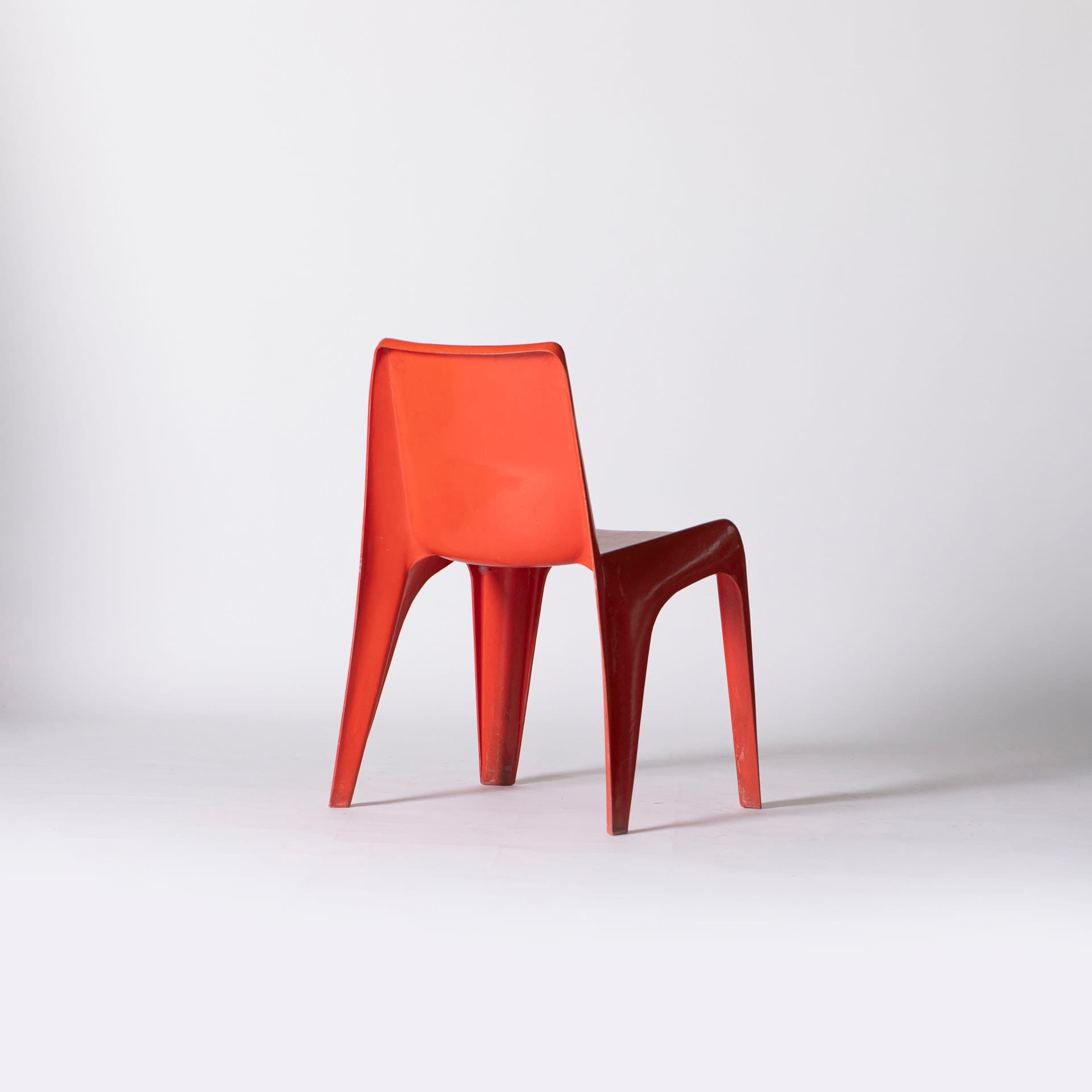Chair Bofinger BA1171, orange plastic, by H. Batzner, Germany, 1960s. - 95505