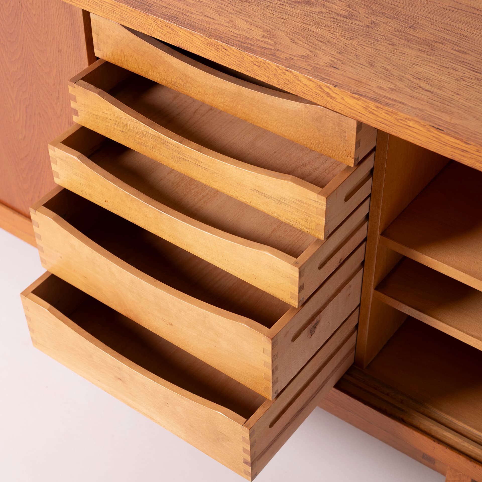 Sideboard ULU, light brown oak, Czechoslovakia, 1960s. - 95664