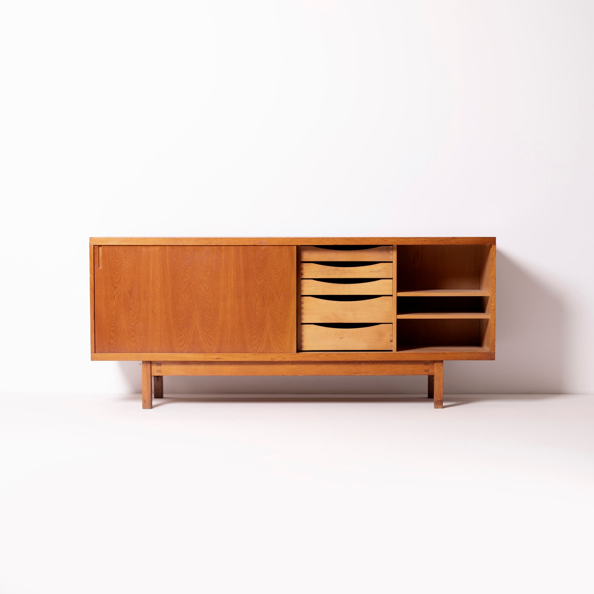 Sideboard ULU, light brown oak, Czechoslovakia, 1960s. - 95654