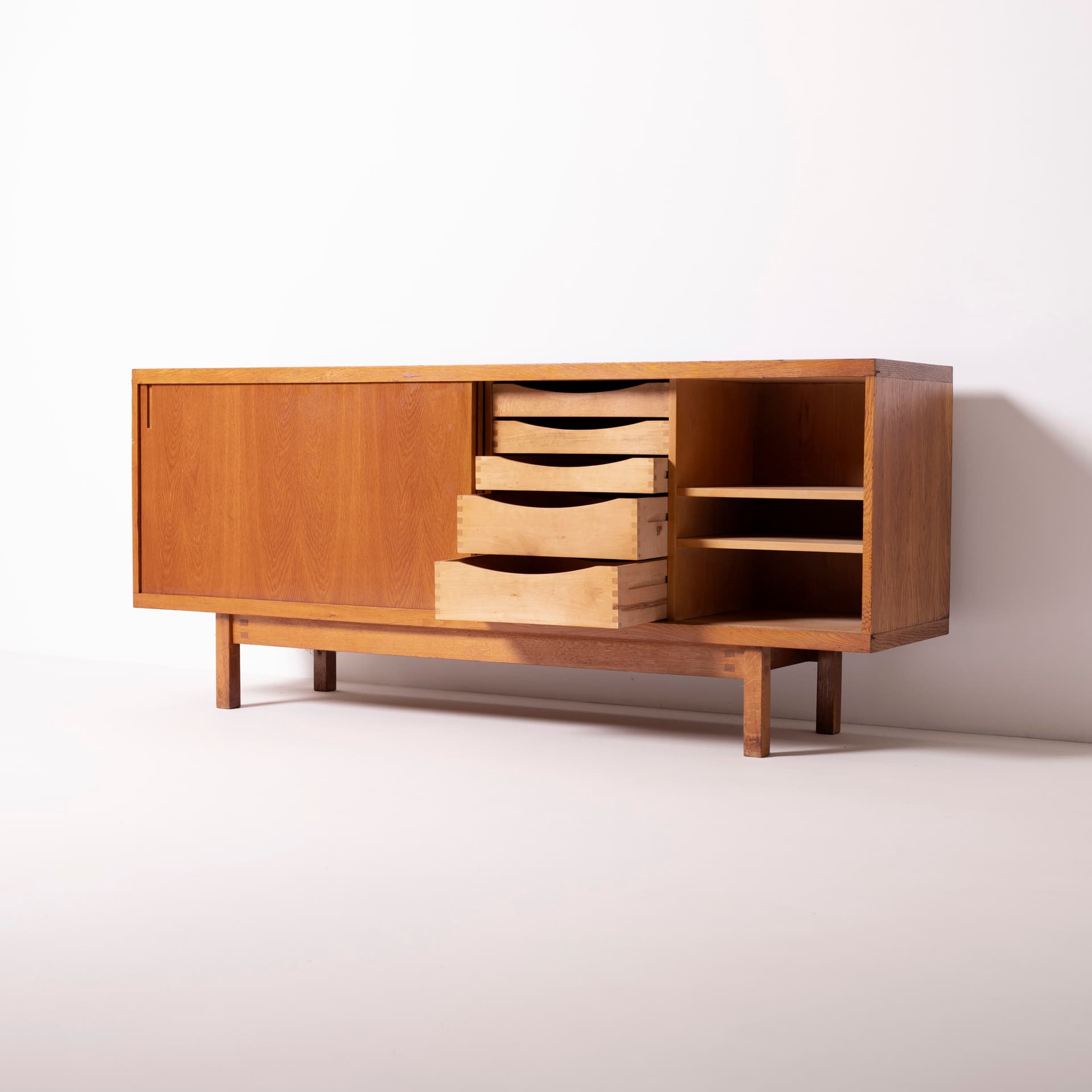 Sideboard ULU, light brown oak, Czechoslovakia, 1960s. - 95663