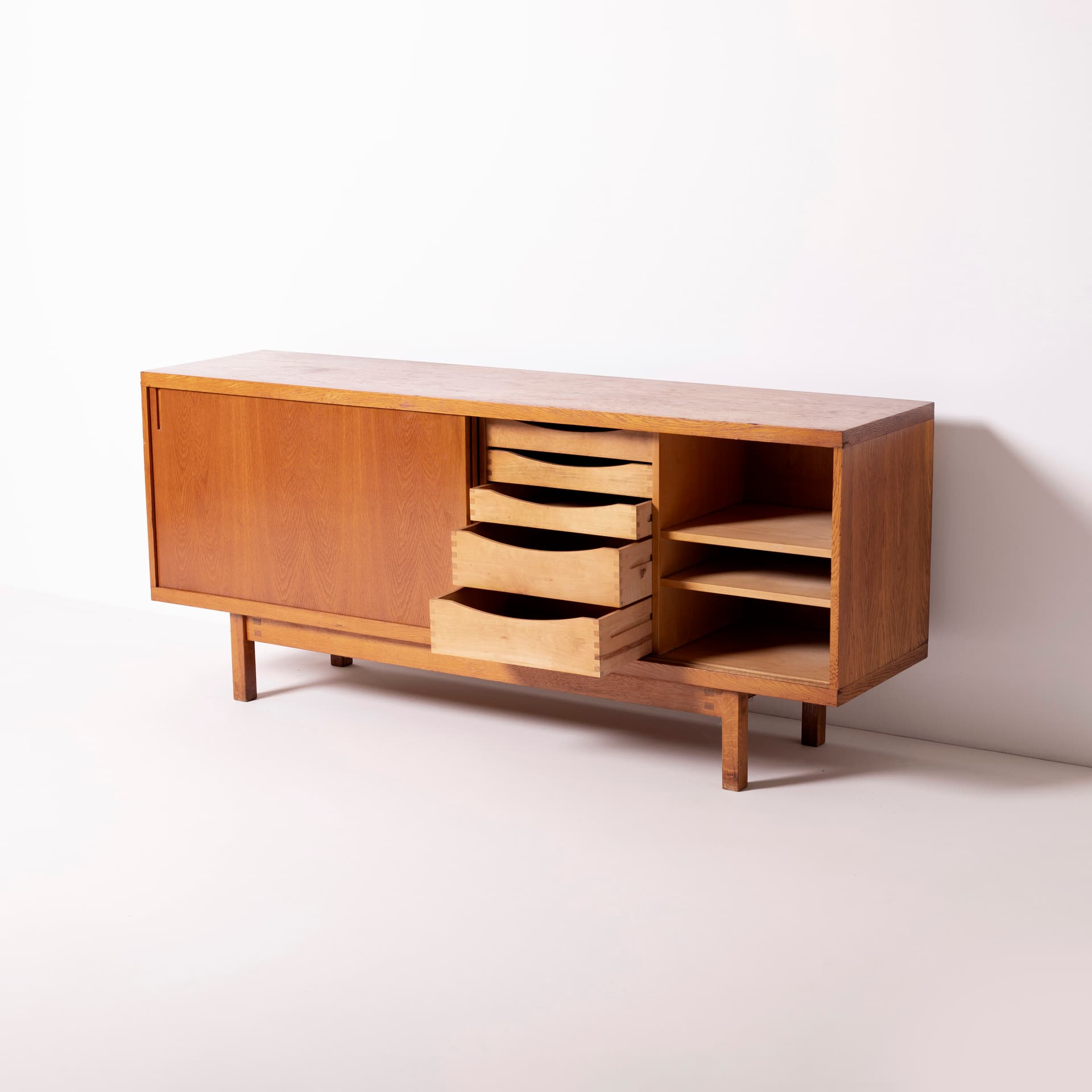 Sideboard ULU, light brown oak, Czechoslovakia, 1960s. - 95659