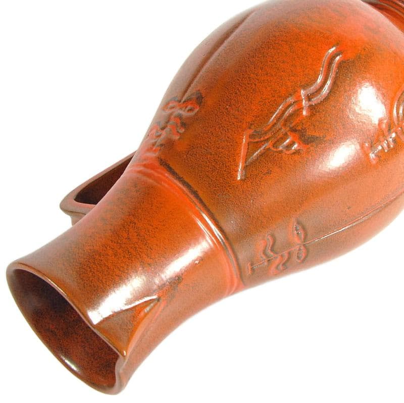 Czerwony wazon fajansowy, Art Deco, Niemcy, lata 30. - 7150