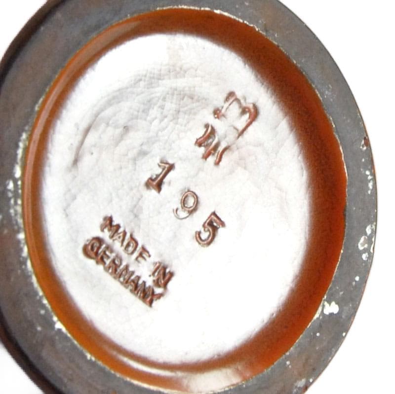 Czerwony wazon fajansowy, Art Deco, Niemcy, lata 30. - 7152