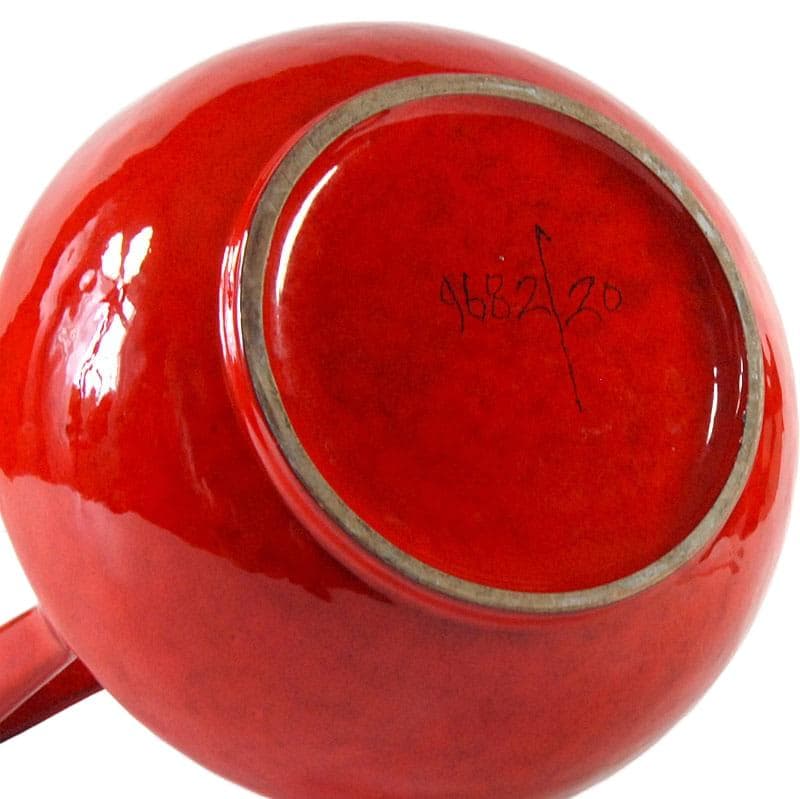 Czerwony ceramiczny wazon, Włochy, lata 60. - 7121