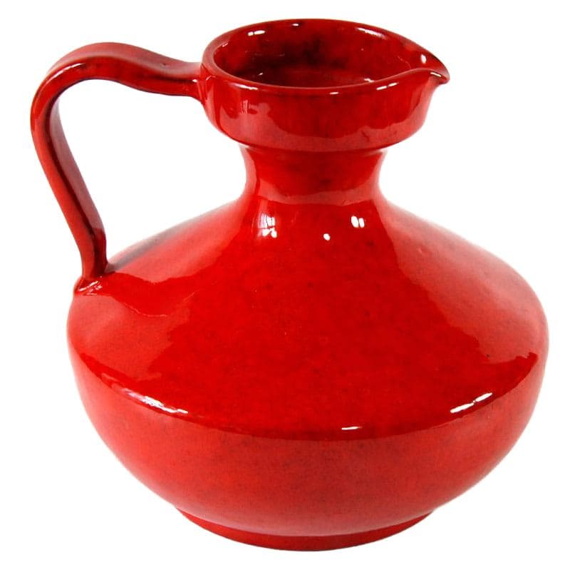 Czerwony ceramiczny wazon, Włochy, lata 60. - 7117