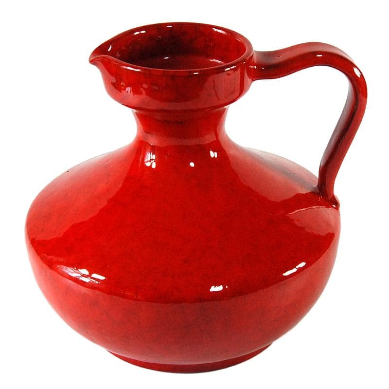 Czerwony ceramiczny wazon, Włochy, lata 60. - 7116